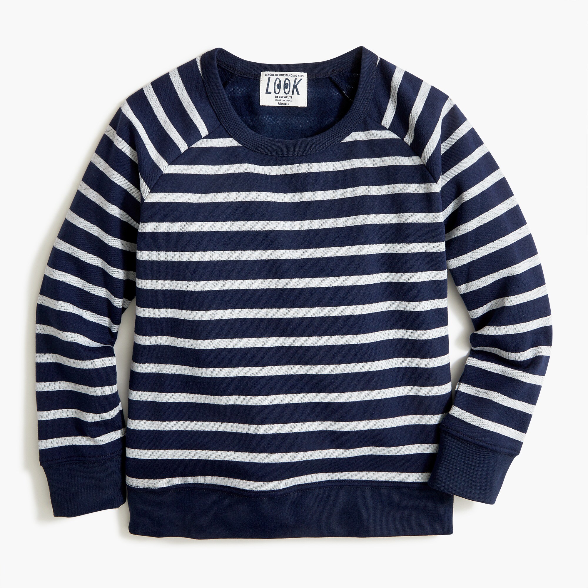 Girls' striped raglan sweatshirt