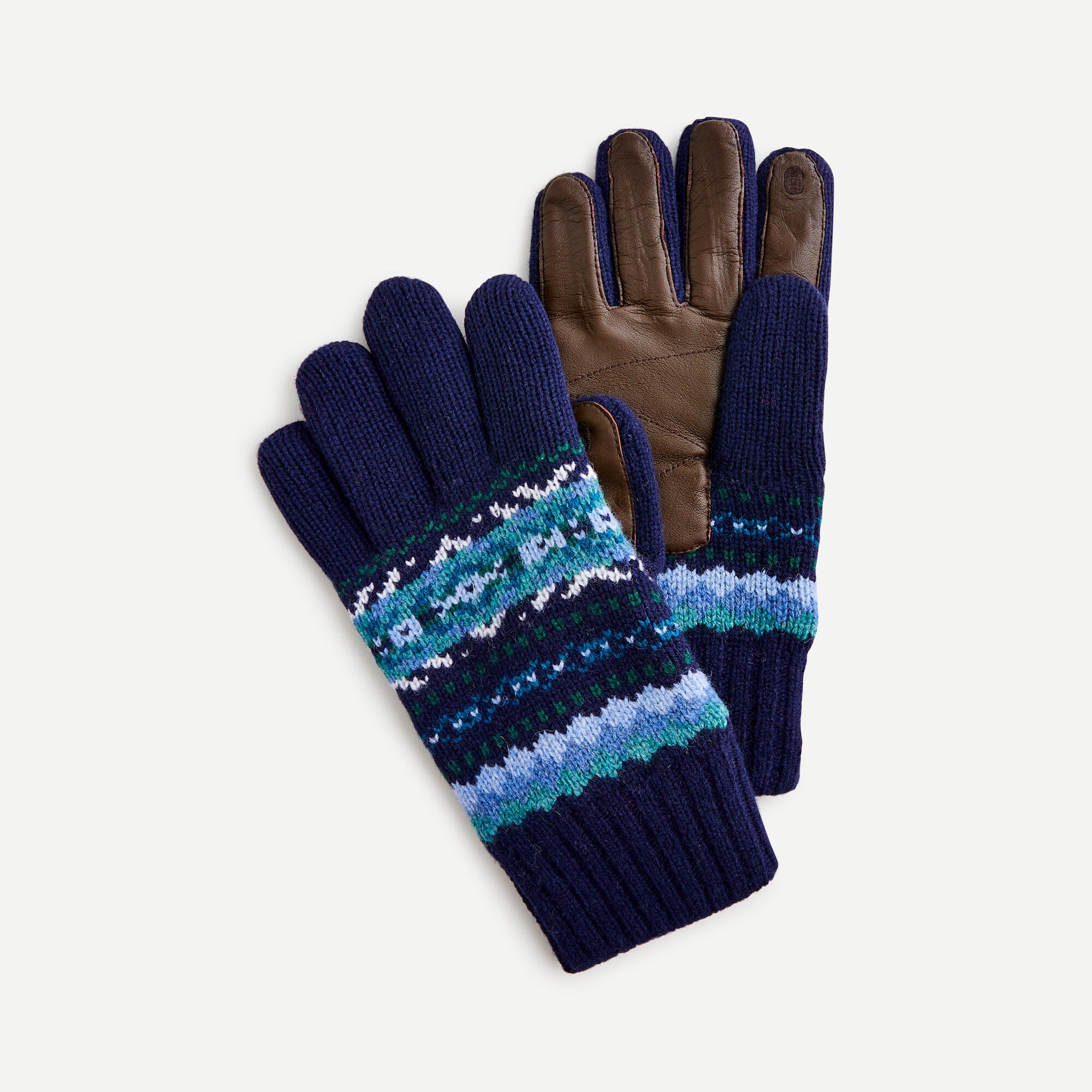 J.Crew Fair Isle Ragg Wool Gloves For Men