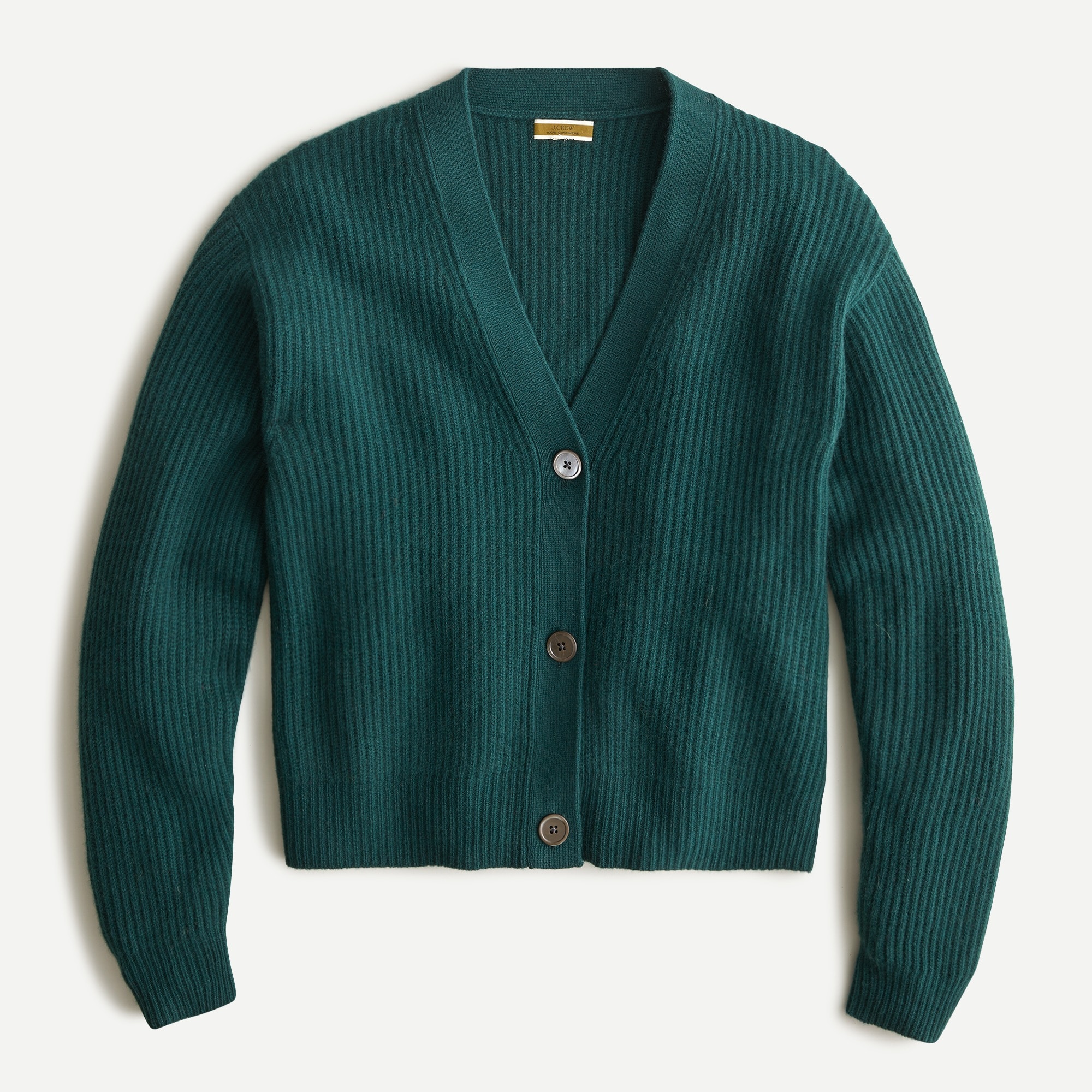 J.Crew: Ribbed Cashmere V-neck Cardigan Sweater For Women