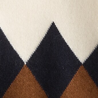 Relaxed-fit cashmere turtleneck sweater in argyle HTHR MUSLIN WALNUT NAVY j.crew: relaxed-fit cashmere turtleneck sweater in argyle for women