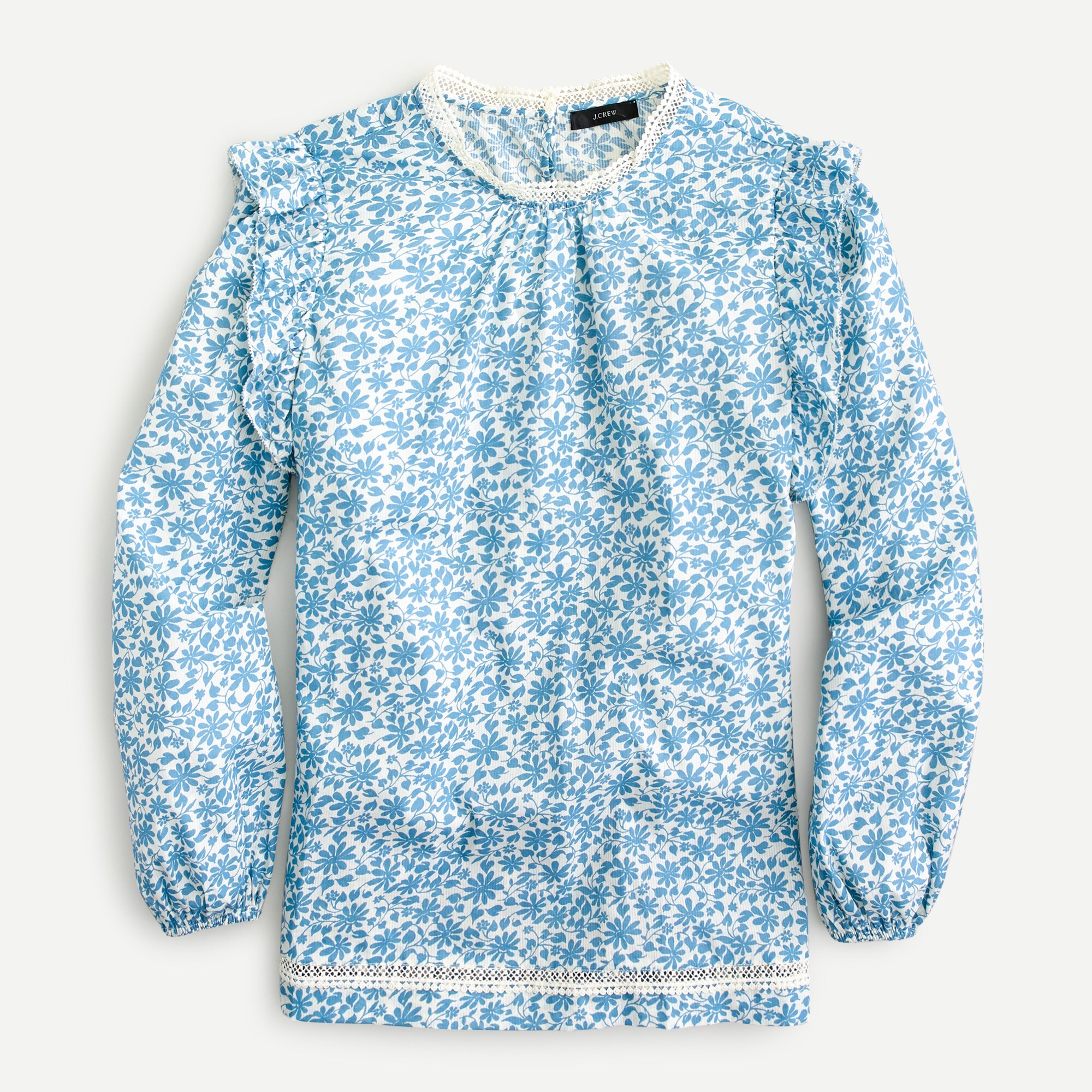 J.Crew Flutter sleeve Shirt In Shadow Stripe Floral For Women