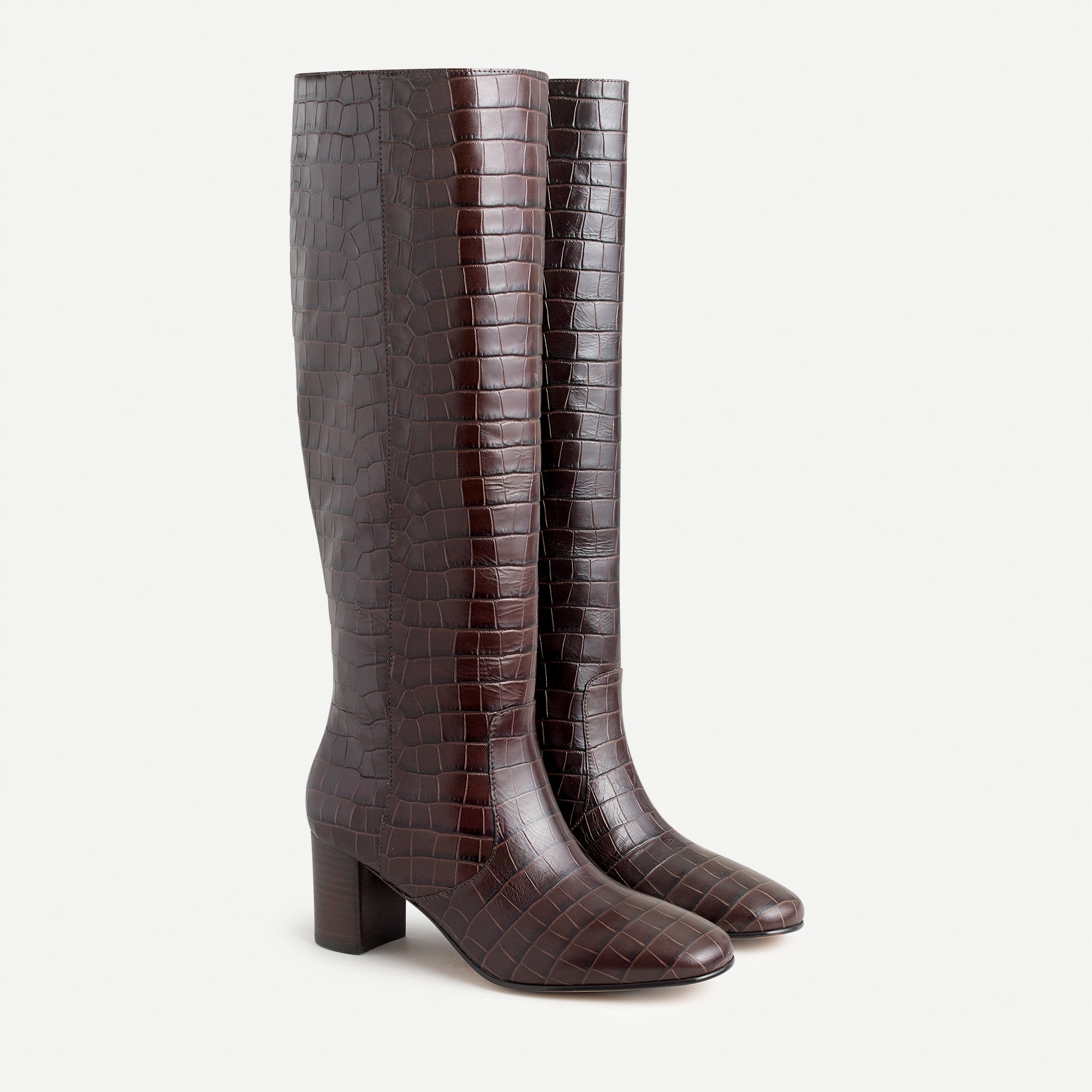 croc embossed boots womens