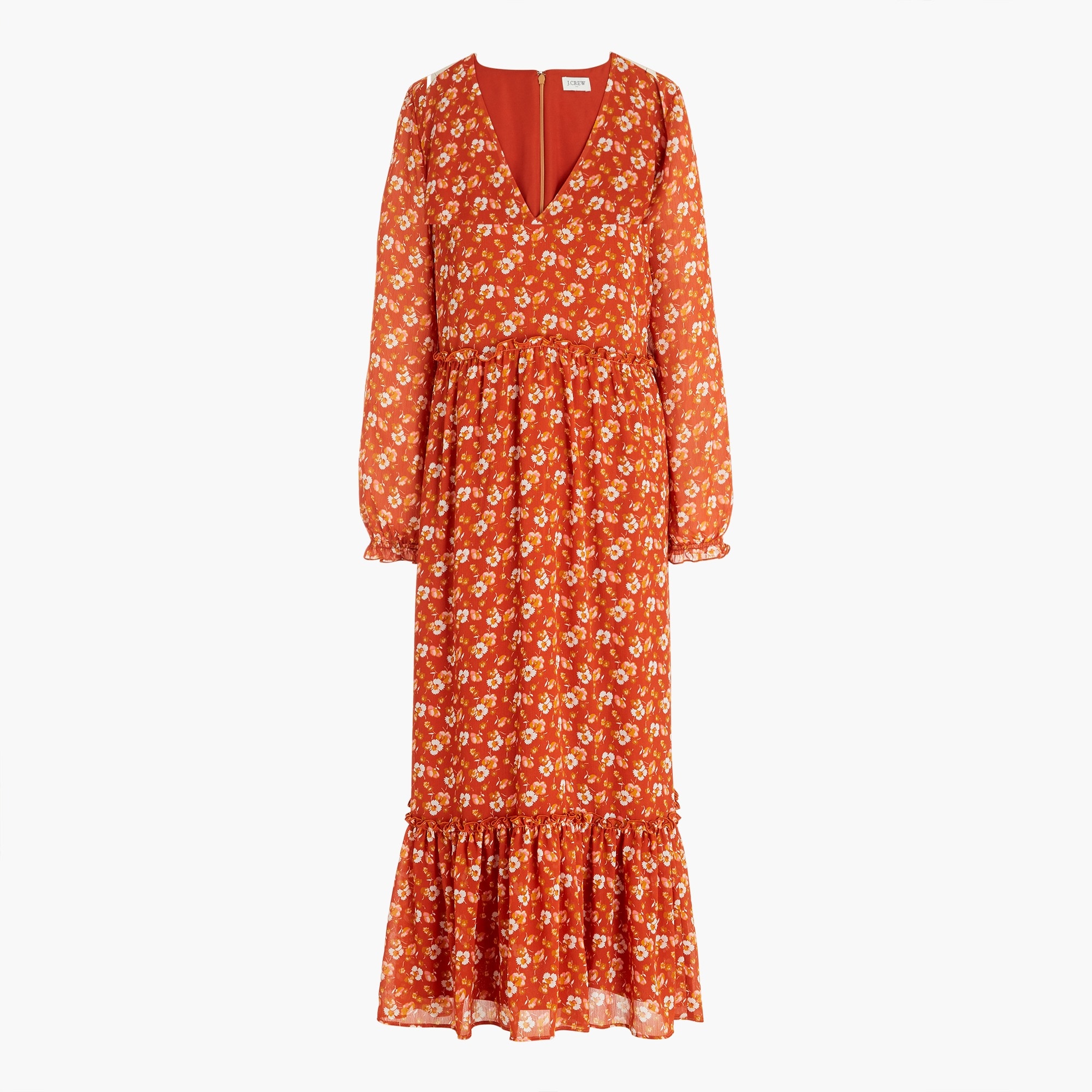 Crinkle midi flounce dress