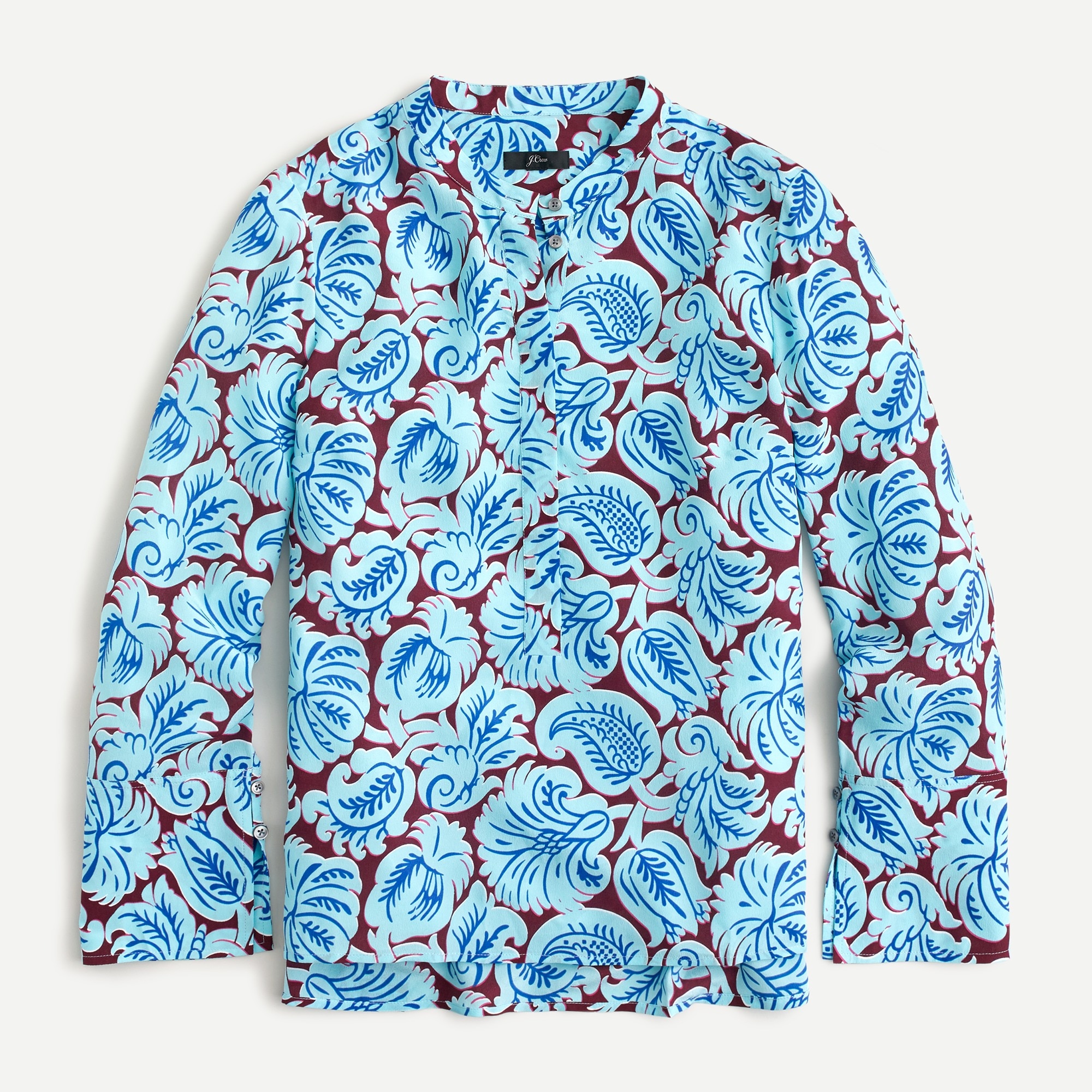 Silk Tunic In Aqua Paisley For Women | J.Crew