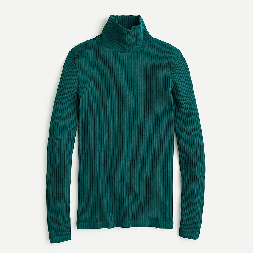 j.crew: ribbed long-sleeve turtleneck for women, right side, view zoomed
