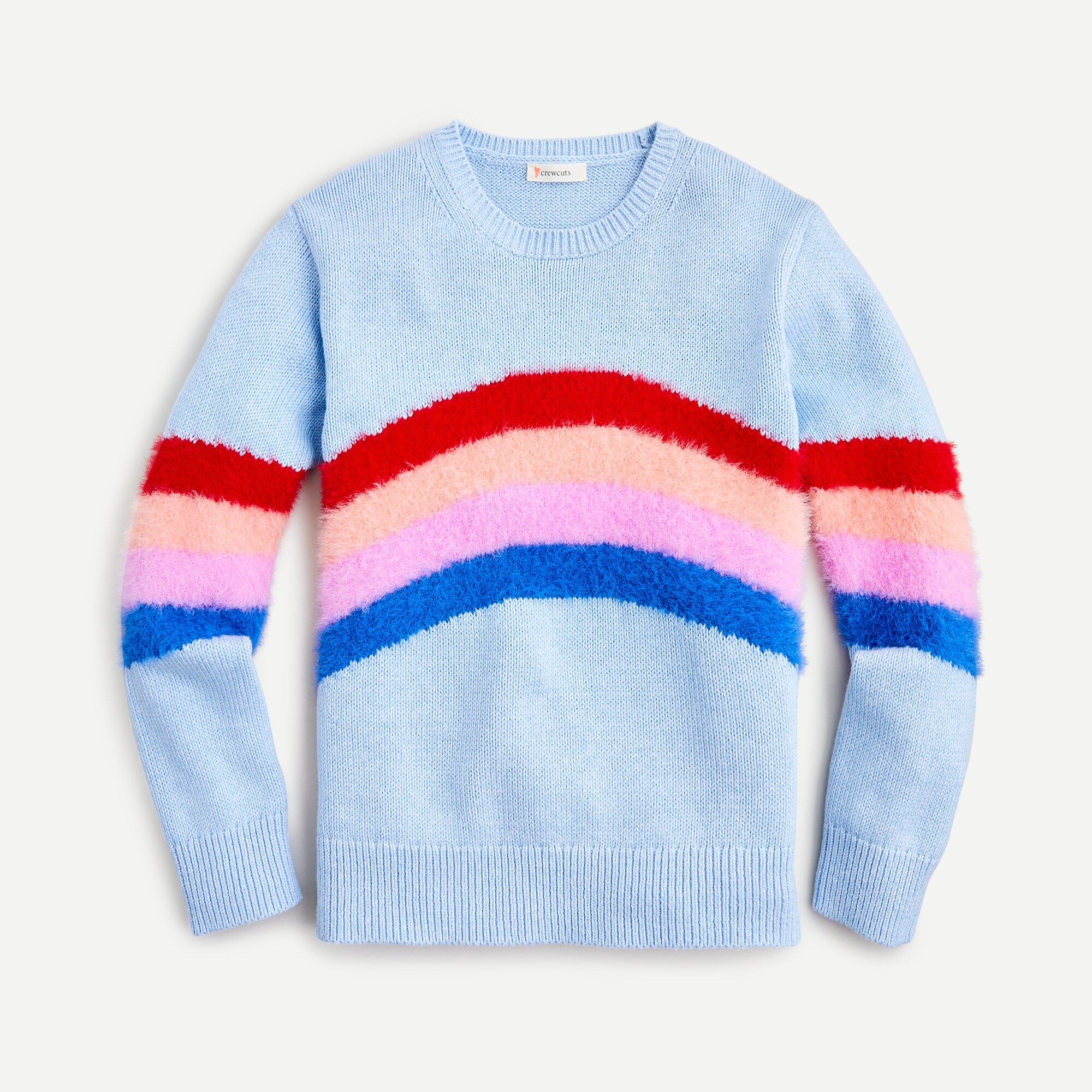 Girls' fuzzy rainbow sweater