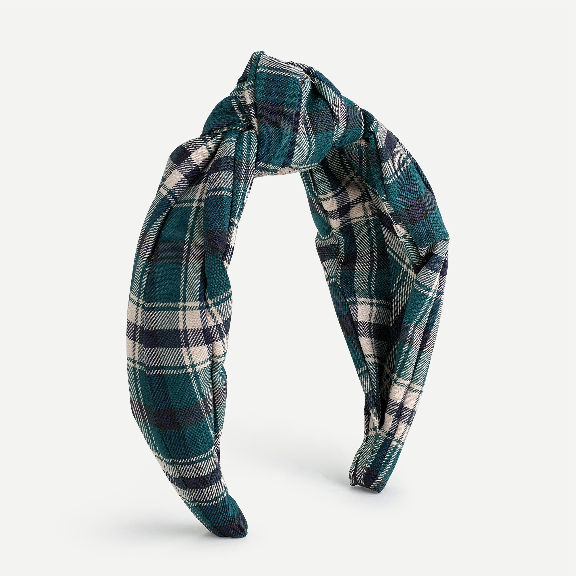 J. CREW Tartan Knot Headband Cotton Bright Red Multi Flexible and Soft Houndstooth Knot Headband For Women | Factory main image 3