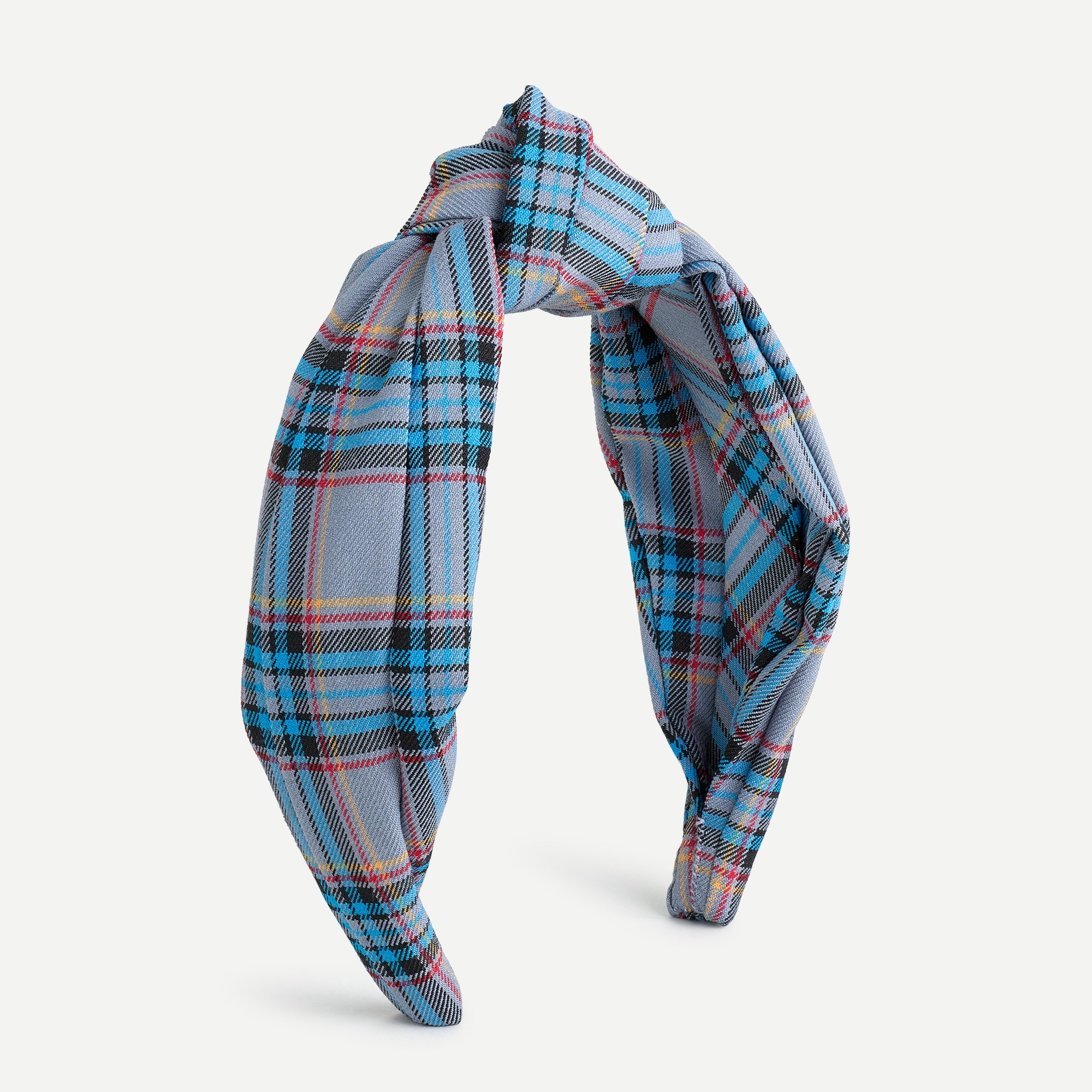 Knot Headband In Blue Plaid For Women | J.Crew display picture 3