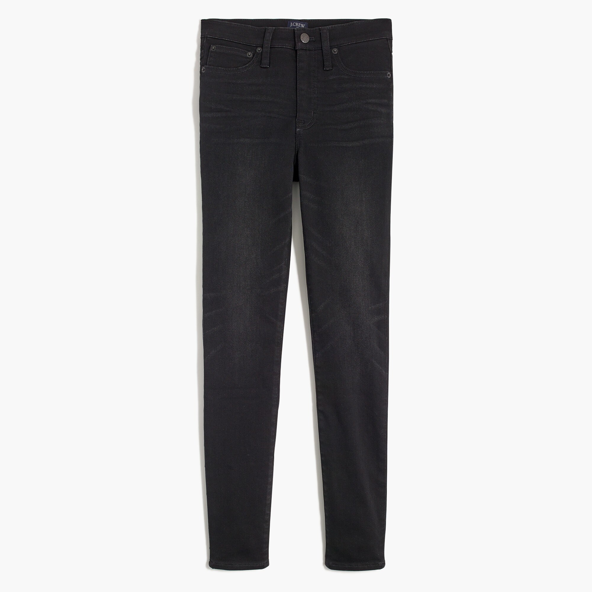 9" high-rise cozy skinny jeggings in worn black wash for women