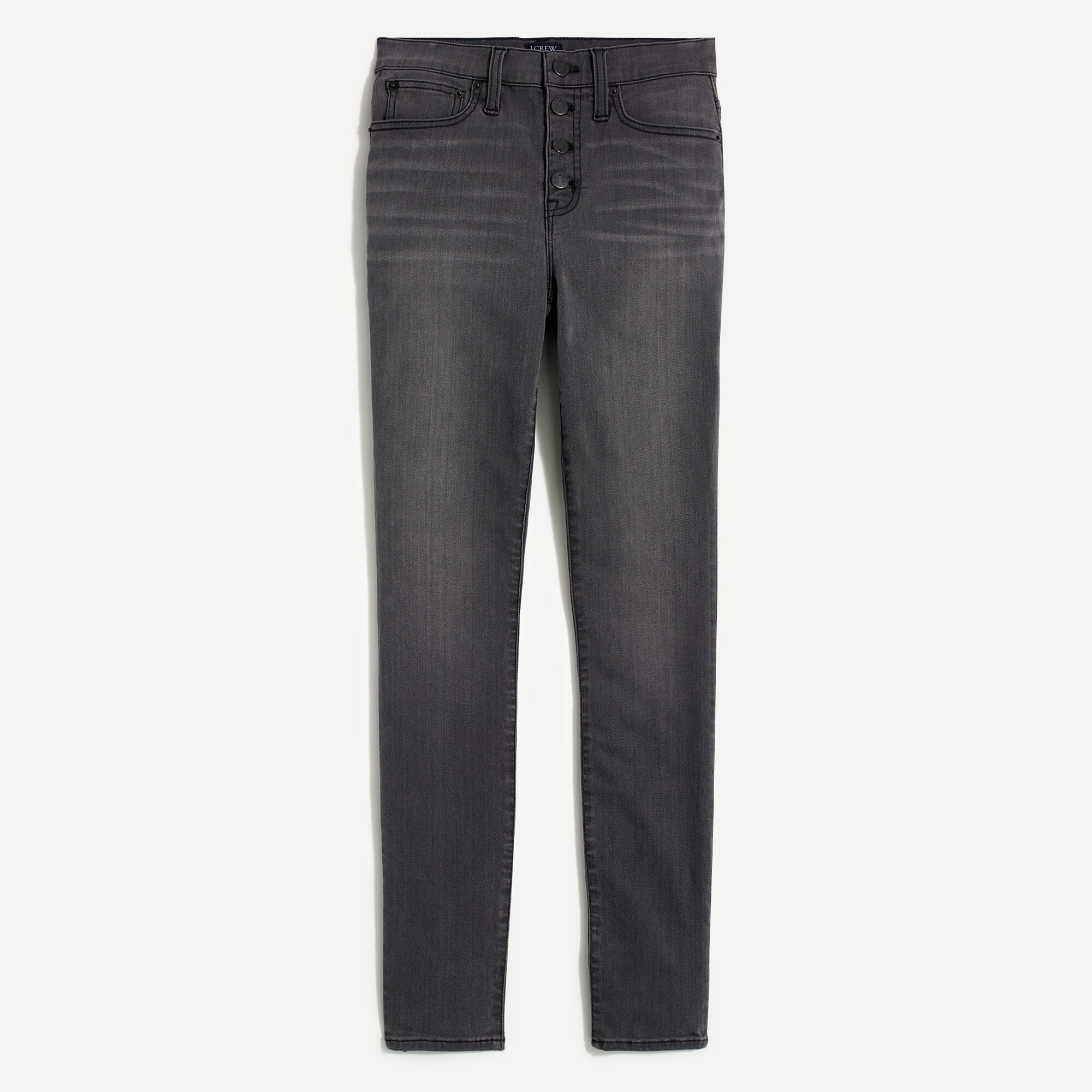 10" highest-rise skinny jean with button fly in asphalt wash for women