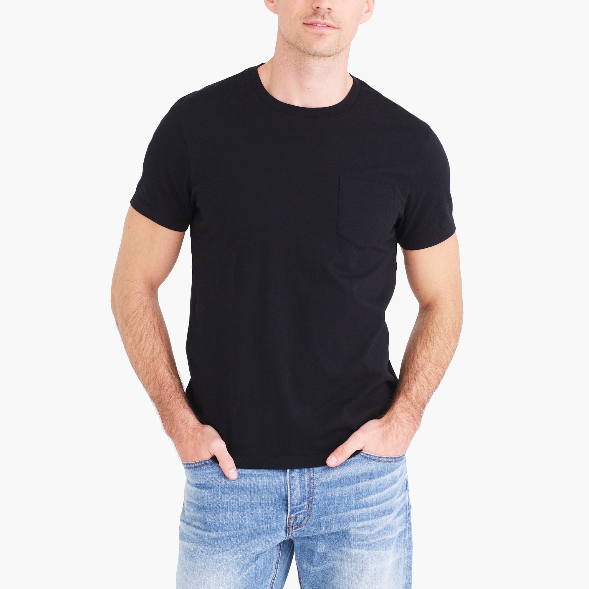 Cotton washed jersey pocket tee