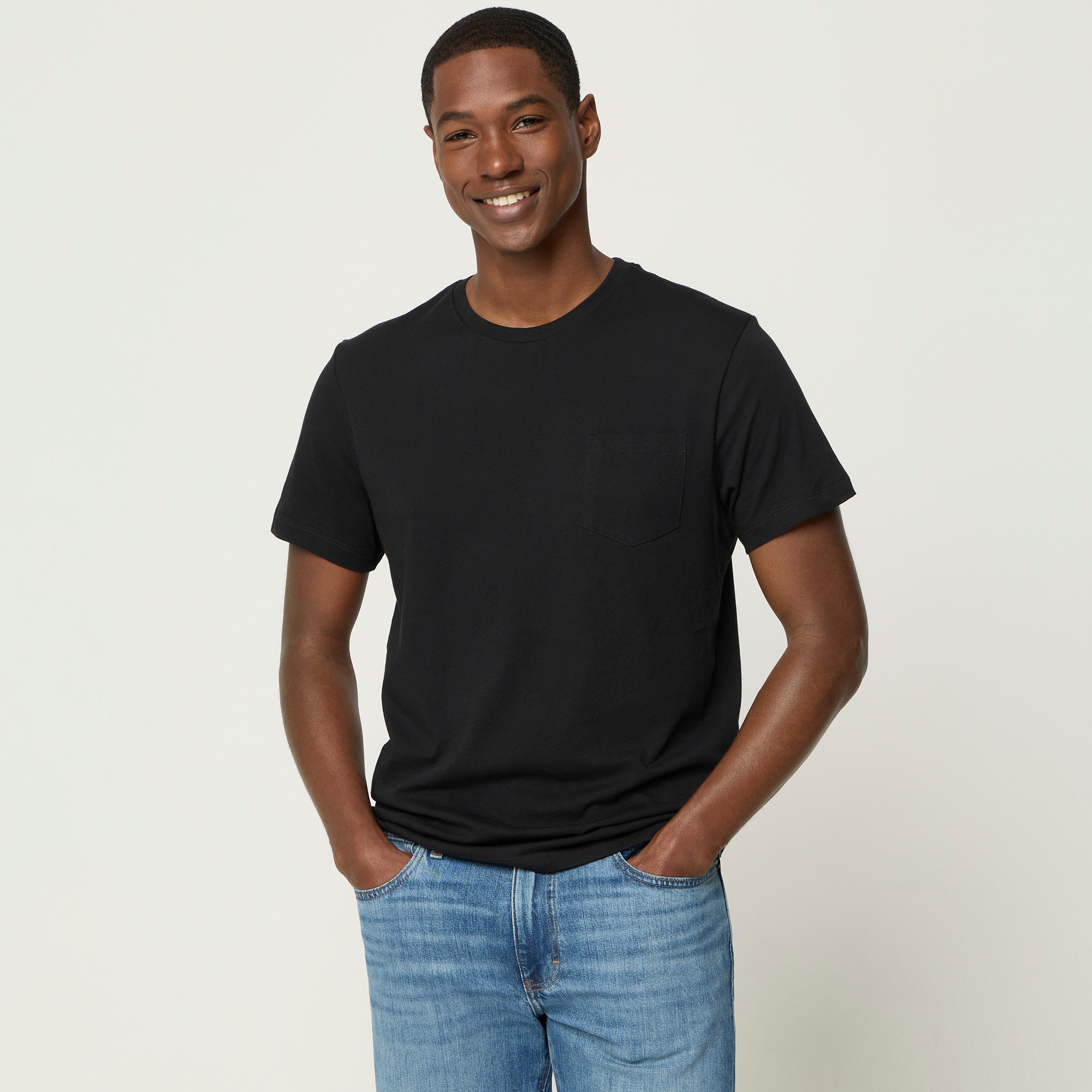 Washed jersey pocket tee
