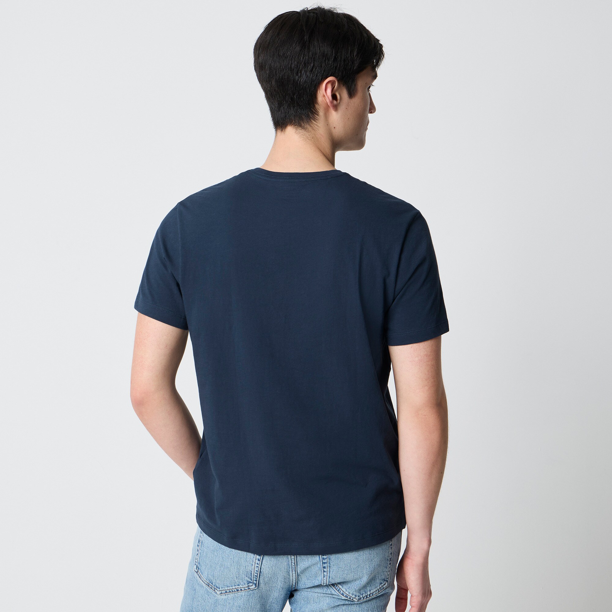 Cotton washed jersey pocket tee