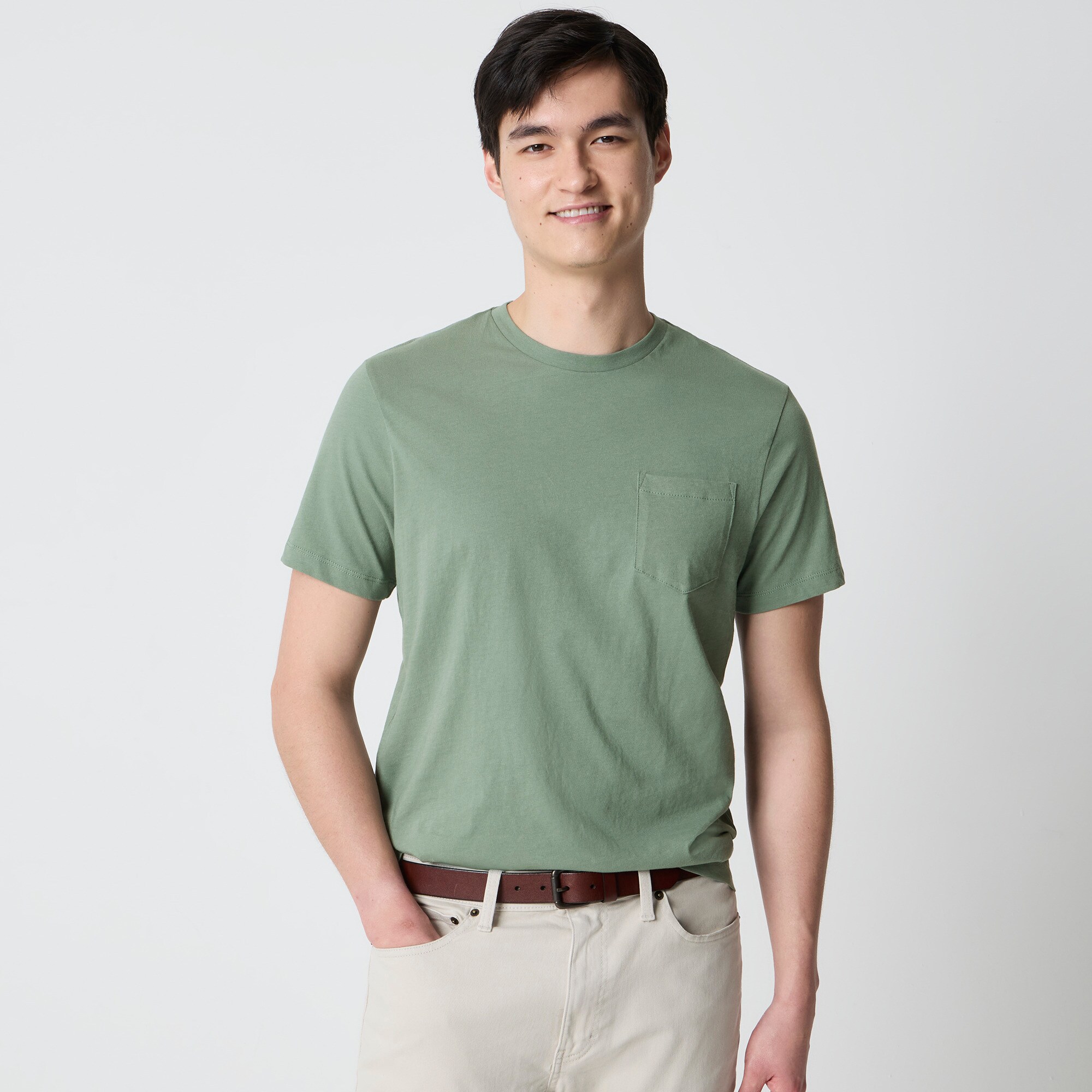 Washed jersey pocket tee