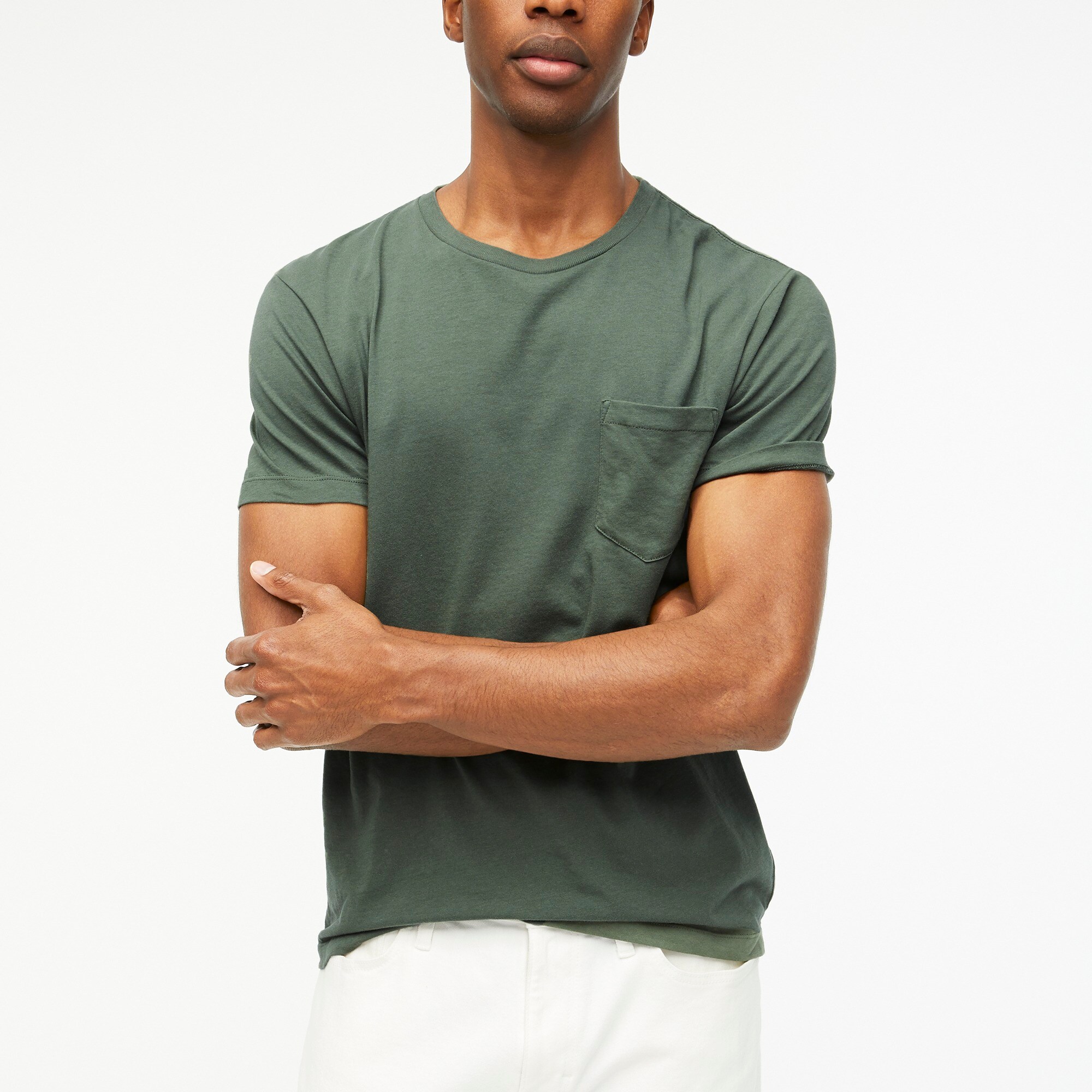 Cotton washed jersey pocket tee