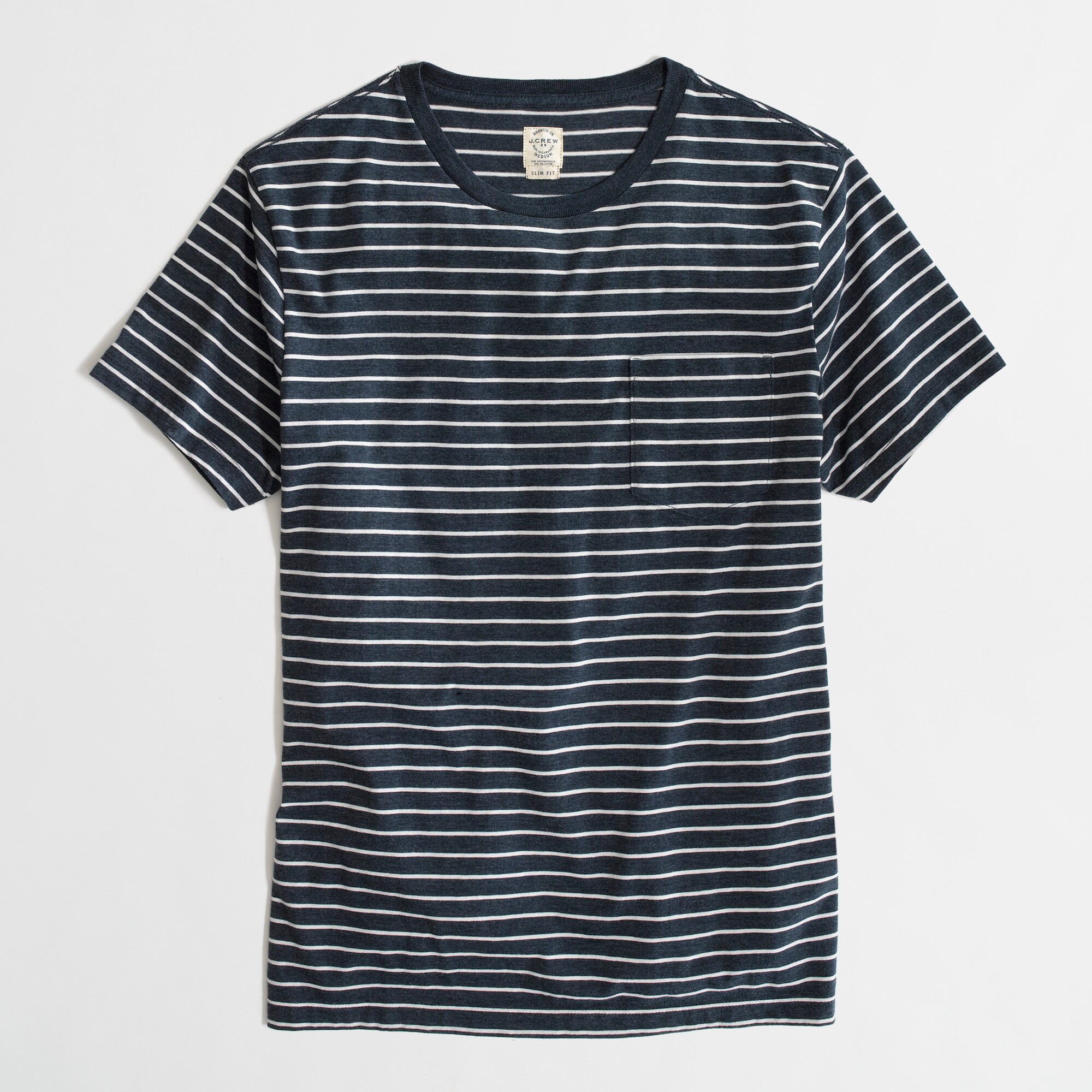 Broken-in striped pocket tee