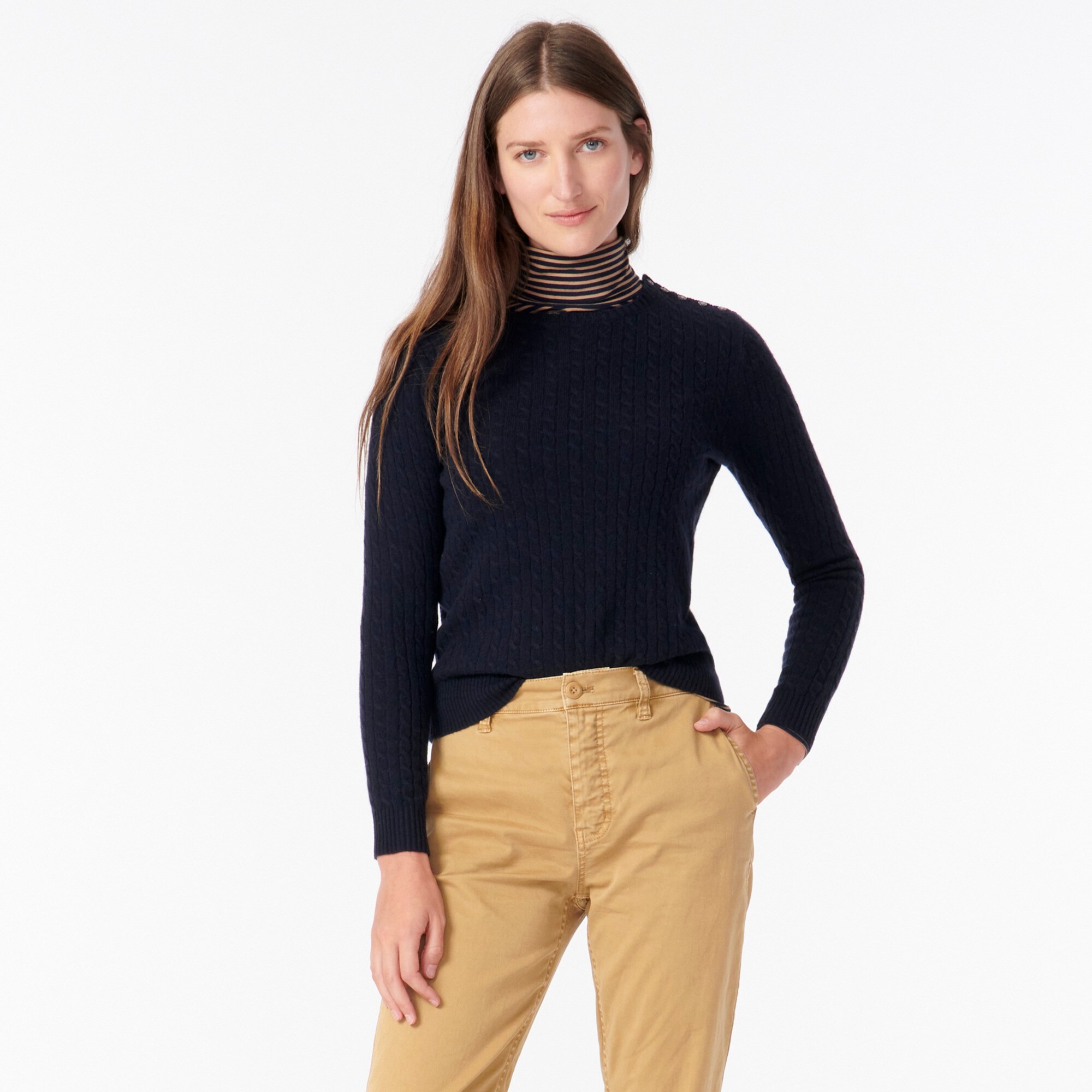 j crew cable knit sweater womens