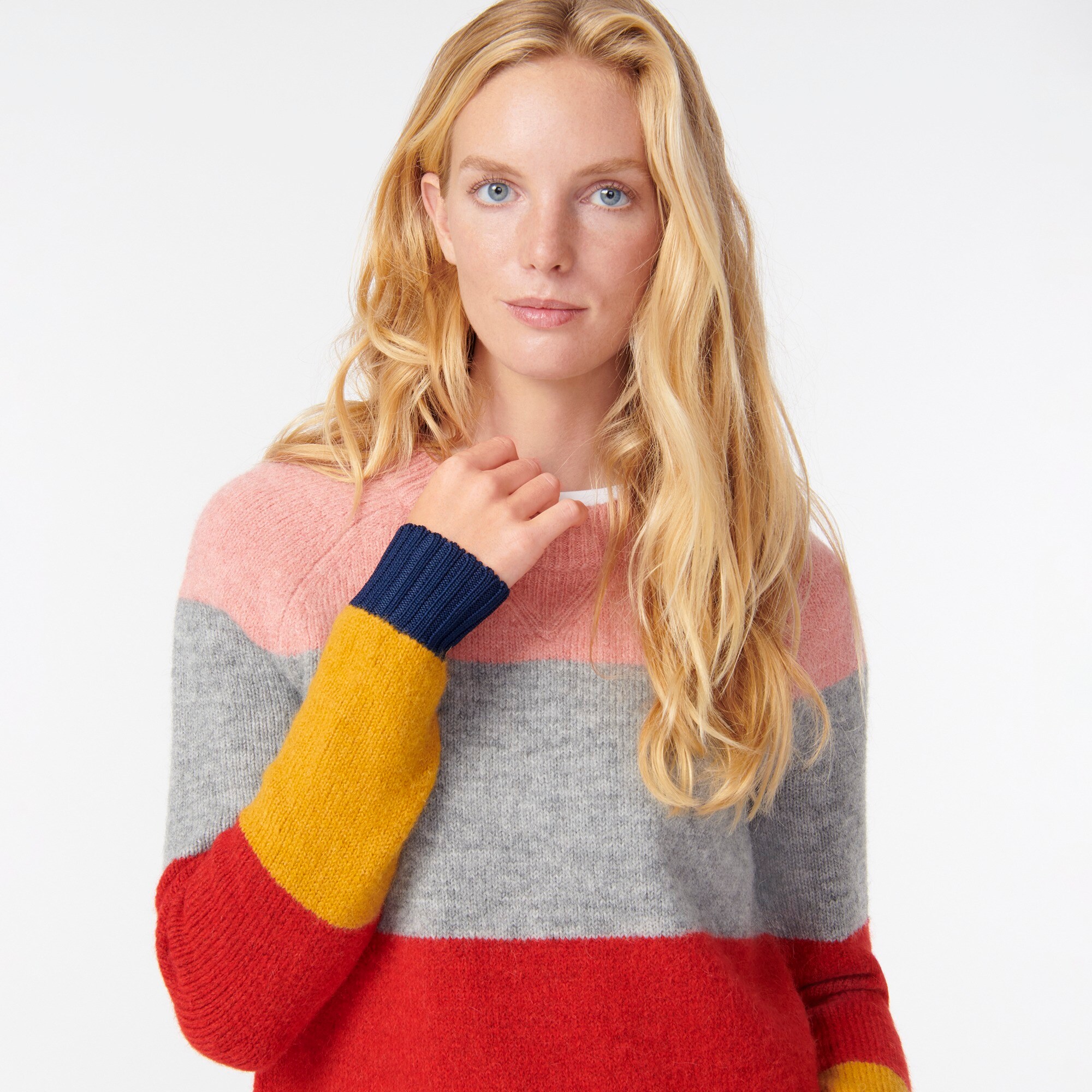 colorblock crewneck sweater