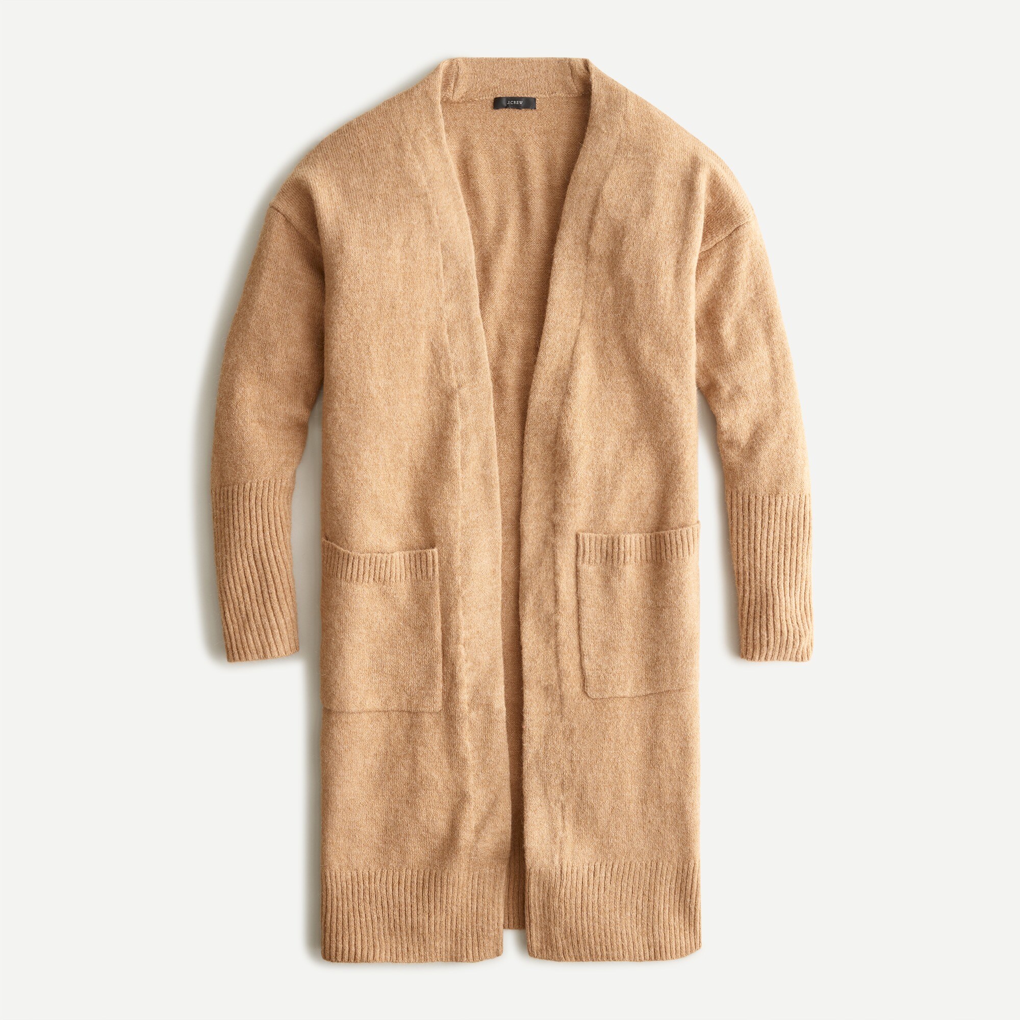 Long open-front cardigan sweater