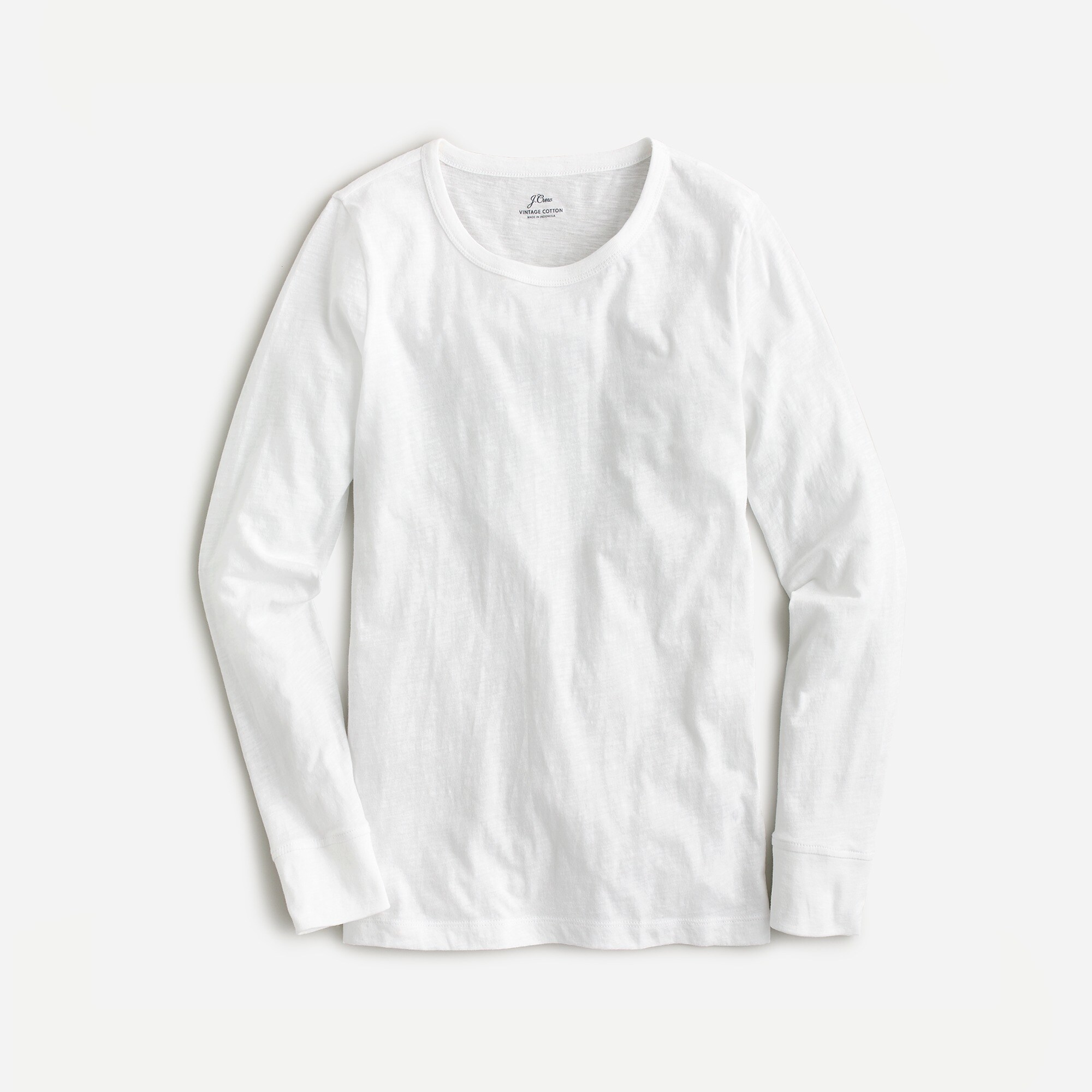 Vintage cotton crewneck long-sleeve T-shirt