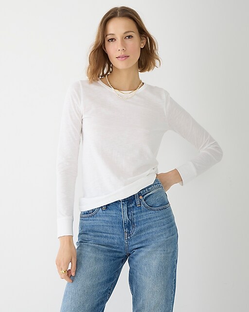 womens Vintage cotton crewneck long-sleeve T-shirt