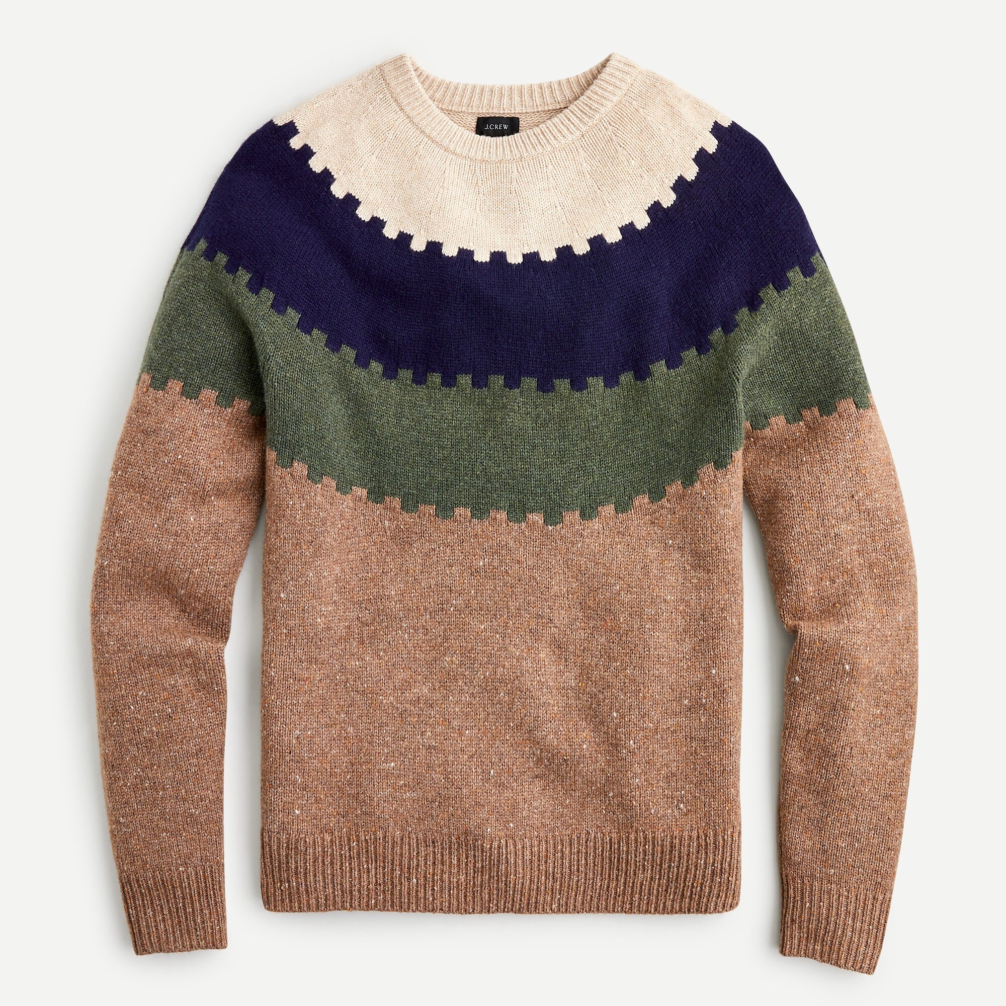 Rugged Merino Wool Sweater In Zigzag Stripe For Men | J.Crew