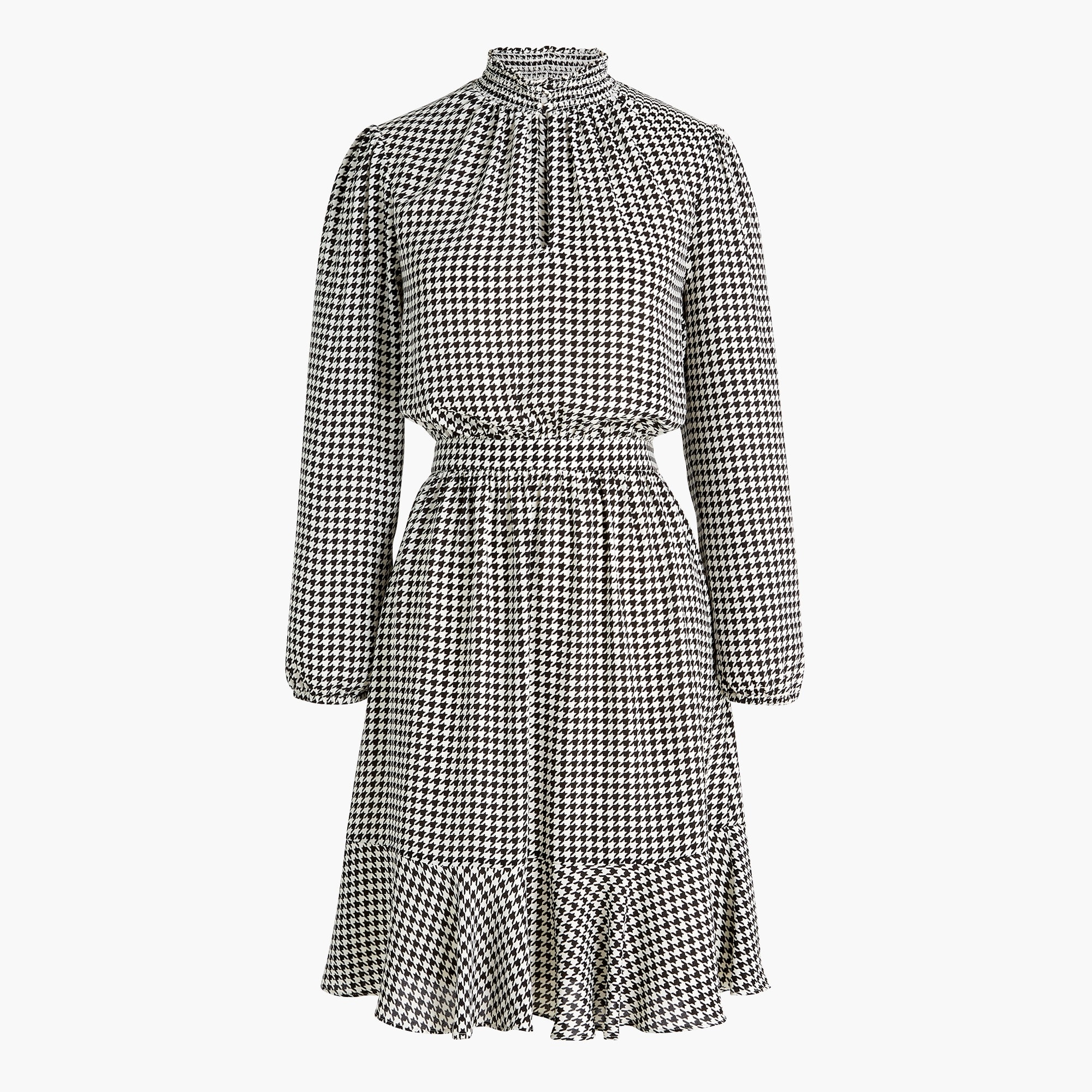Houndstooth smockneck dress