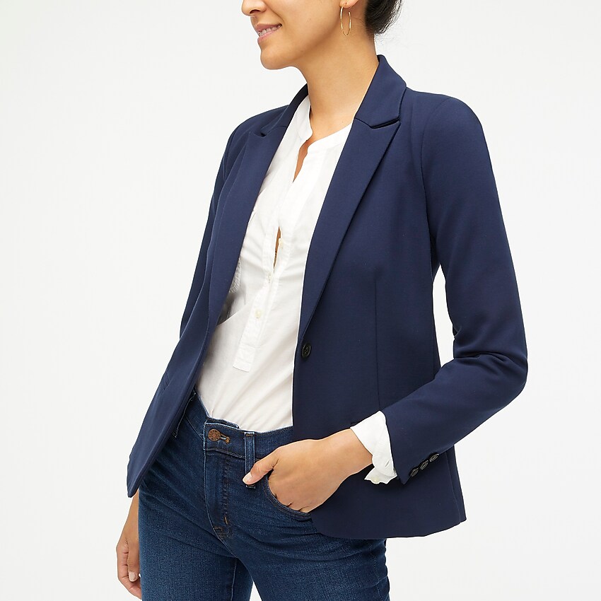 factory: ponte work blazer for women, right side, view zoomed