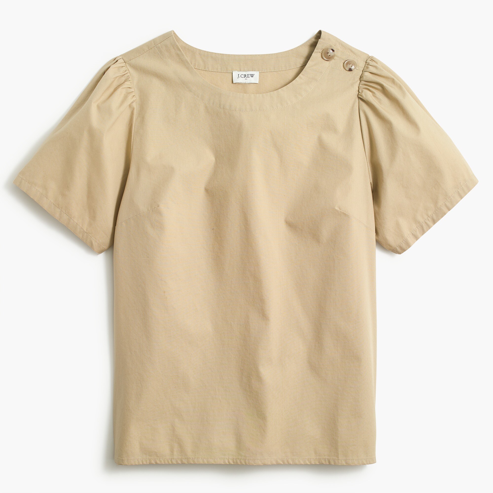 Puff-sleeve top in cotton poplin