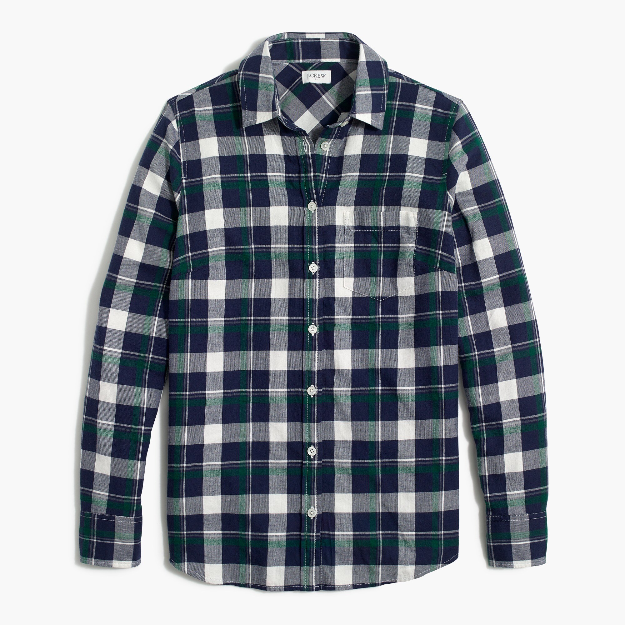 flannel button-up shirt in boy fit for women