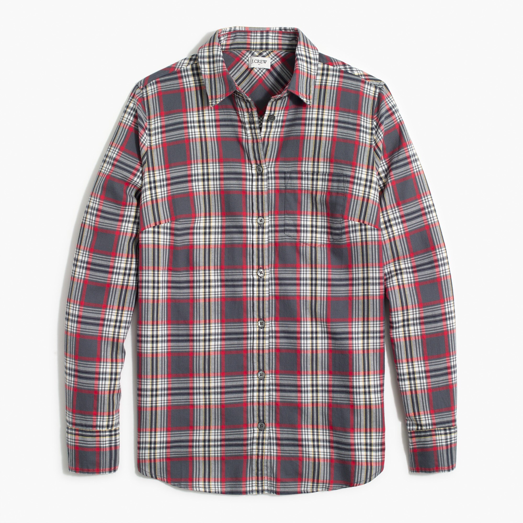 flannel button-up shirt in boy fit for women
