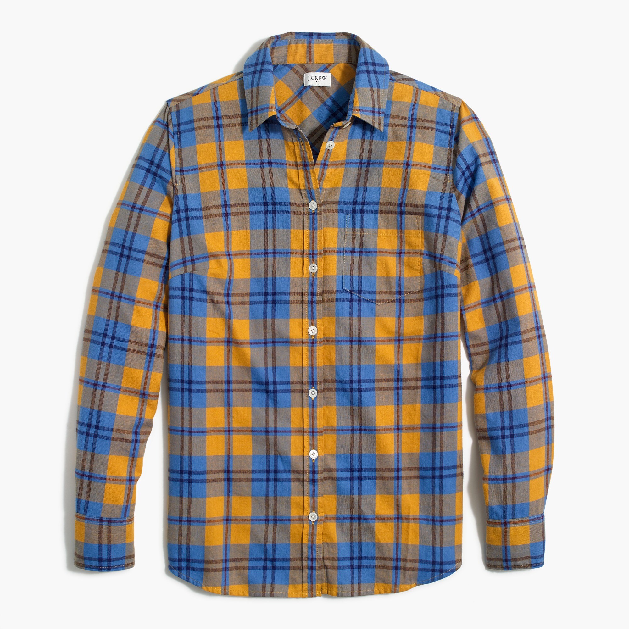flannel button-up shirt in boy fit for women