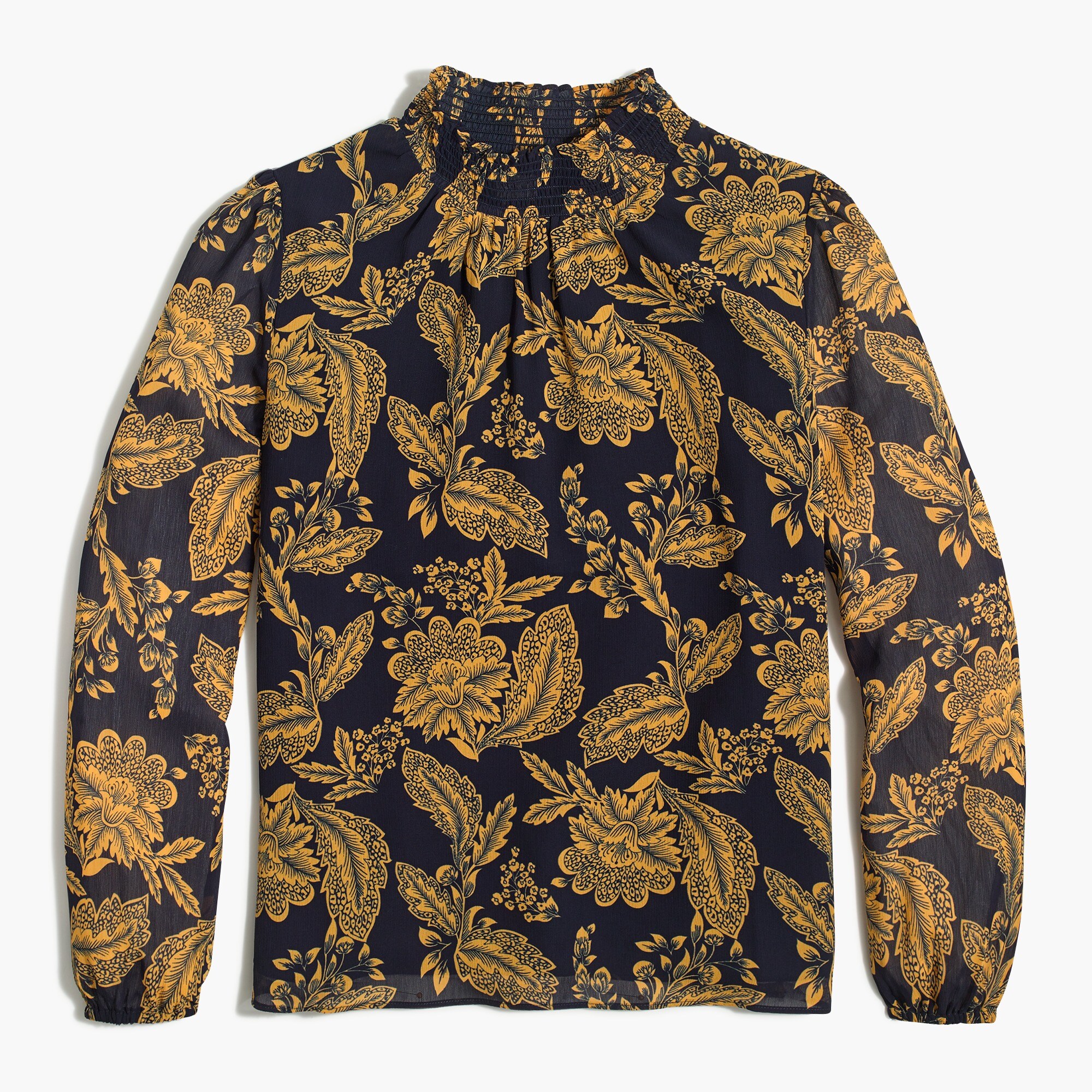 Floral smocked shirt