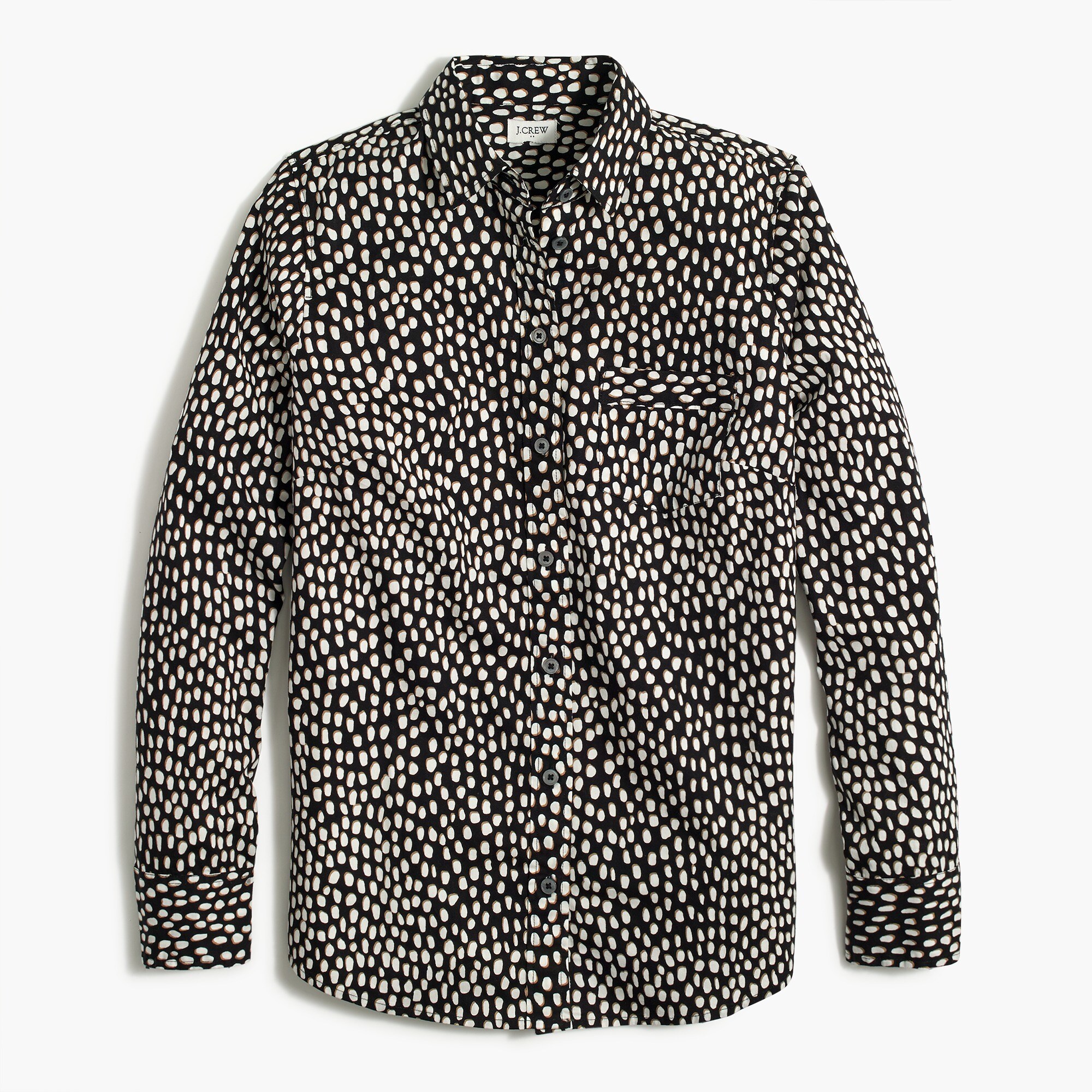 Button-up stretch cotton poplin shirt in signature fit