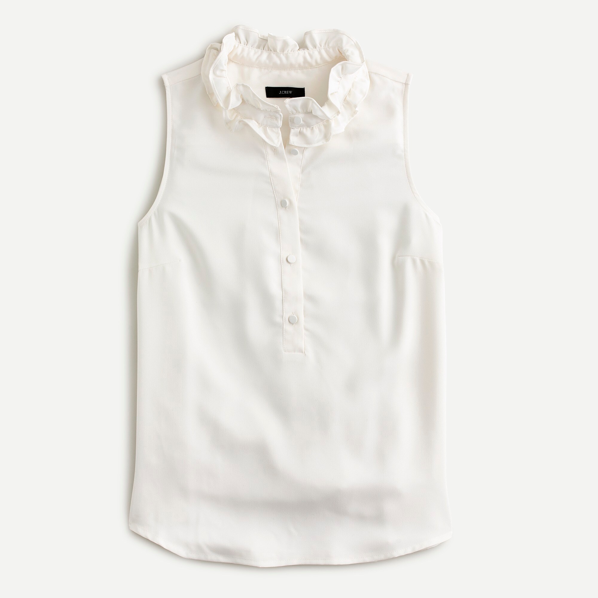 Ruffleneck sleeveless top