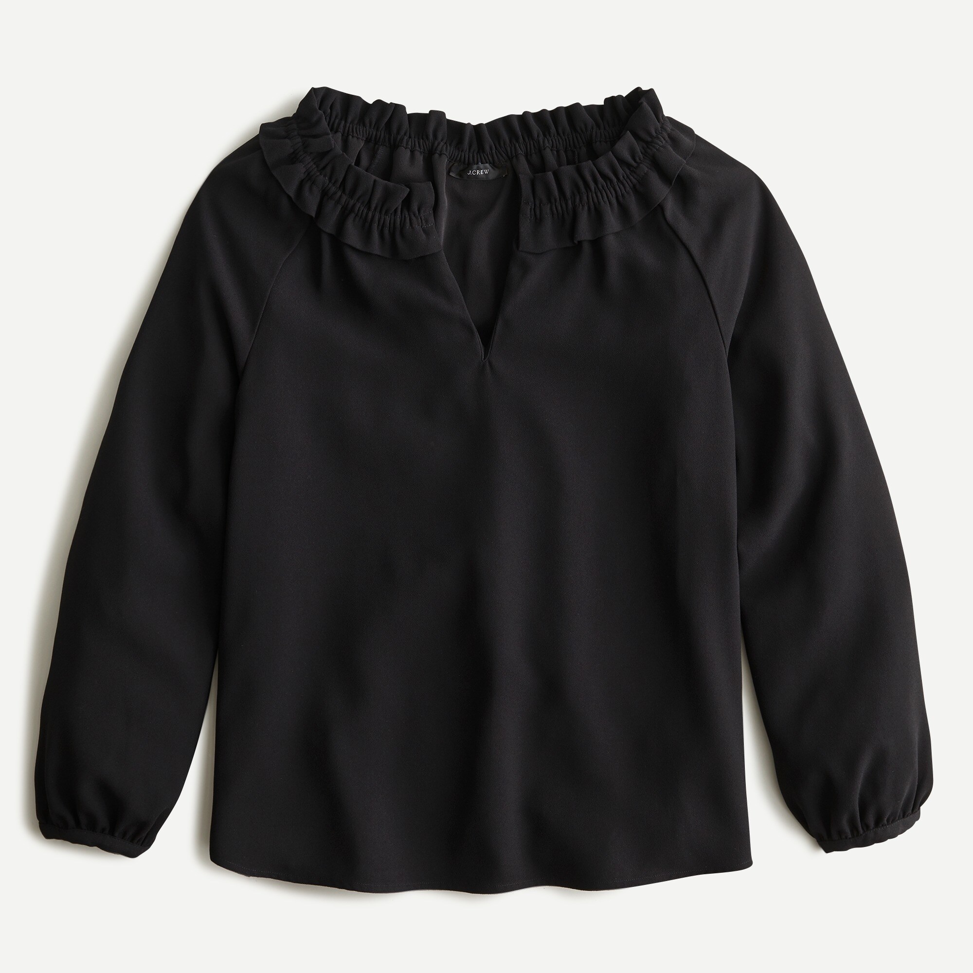 J.Crew: Drapey Ruffleneck Top In 365 Crepe For Women