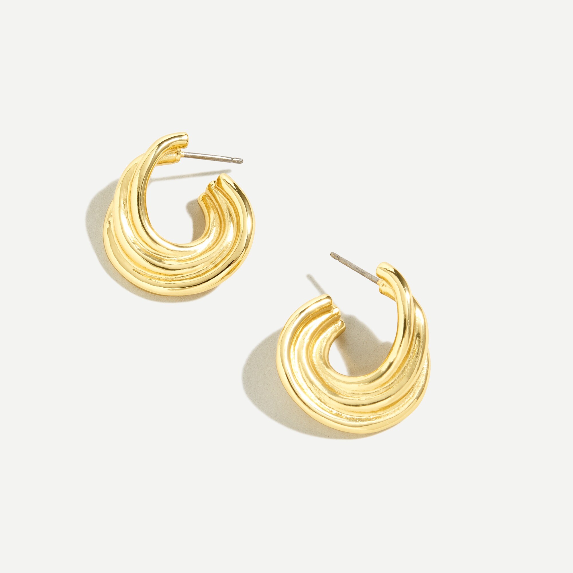 J Crew Twisted Huggie Hoop Earrings For Women
