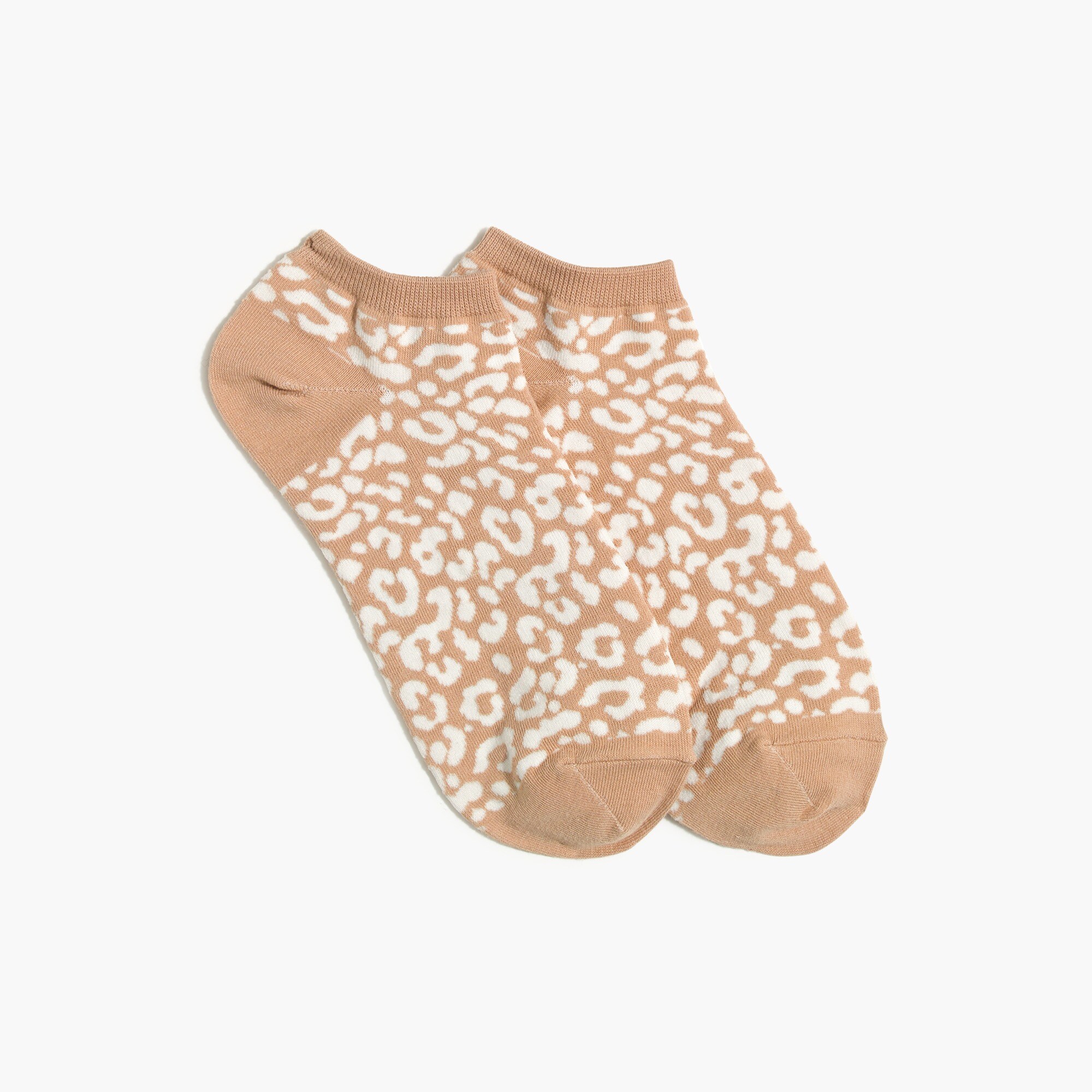 Two-tone leopard ankle socks