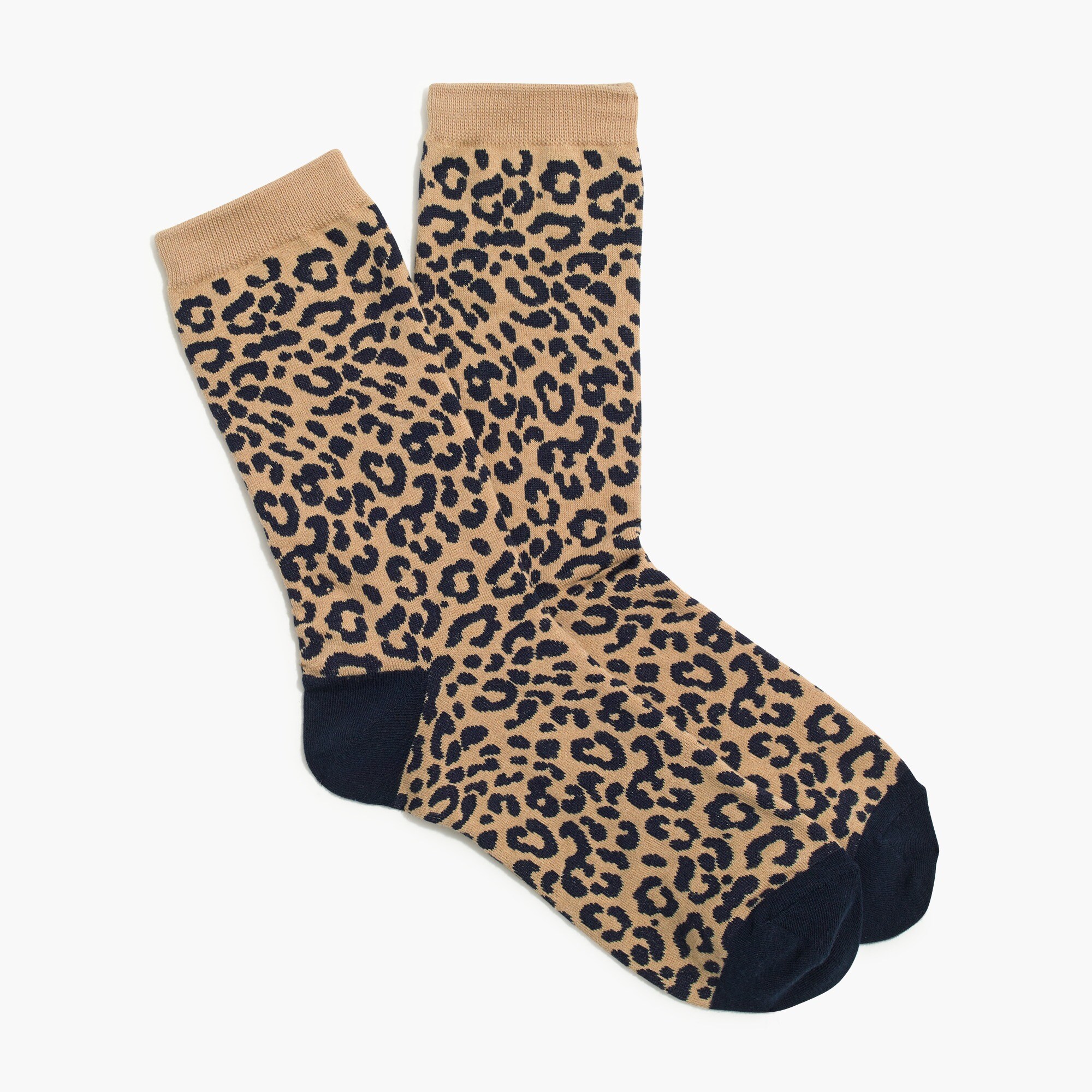 Two-tone leopard trouser socks
