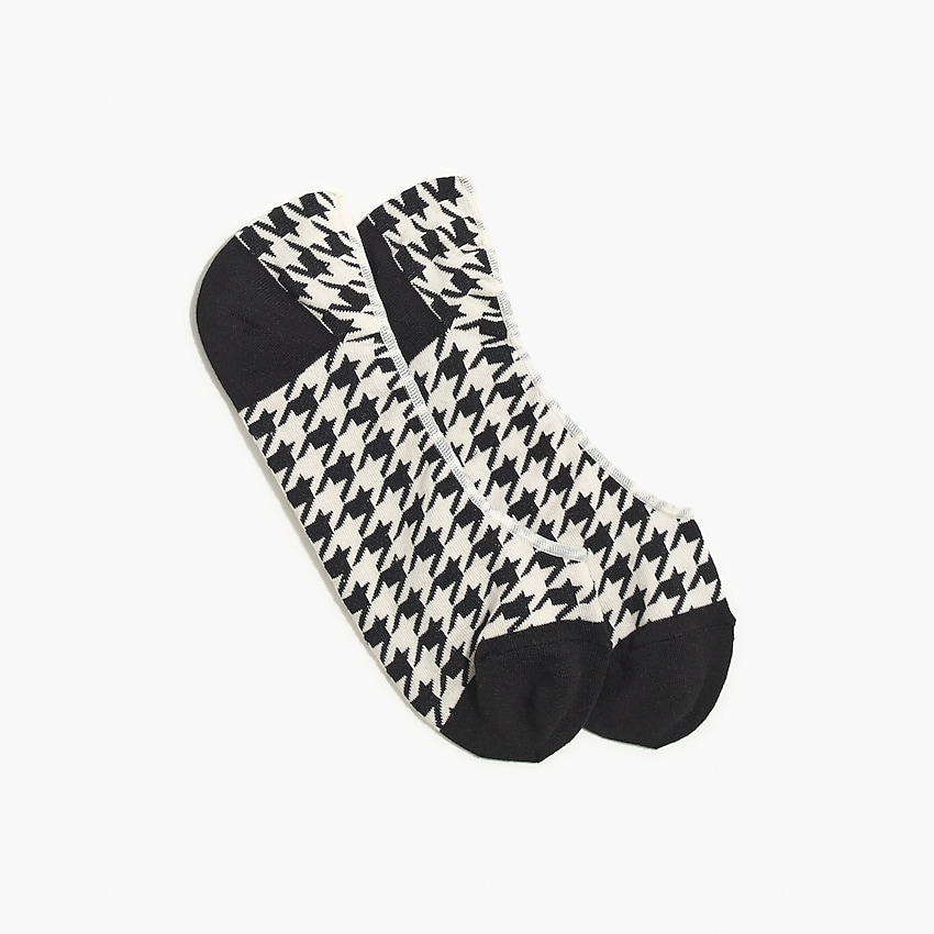 factory: houndstooth no-show socks for women, right side, view zoomed