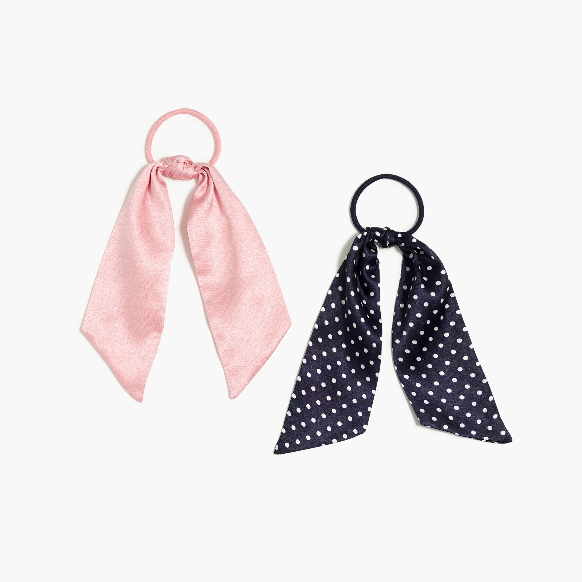 Satin scarf hair ties two-pack