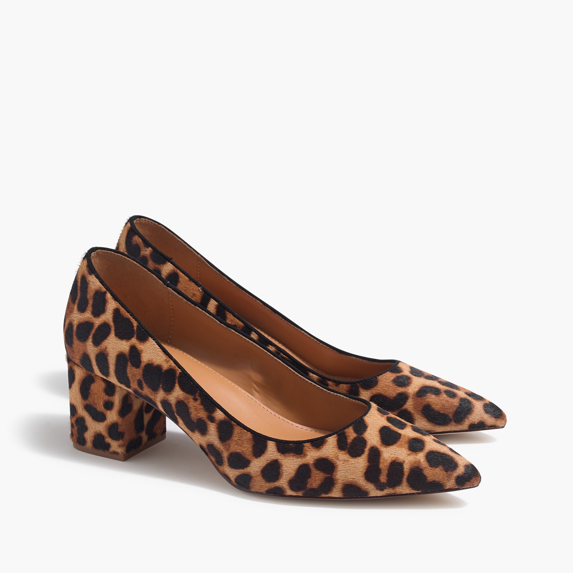 leopard calf hair heels