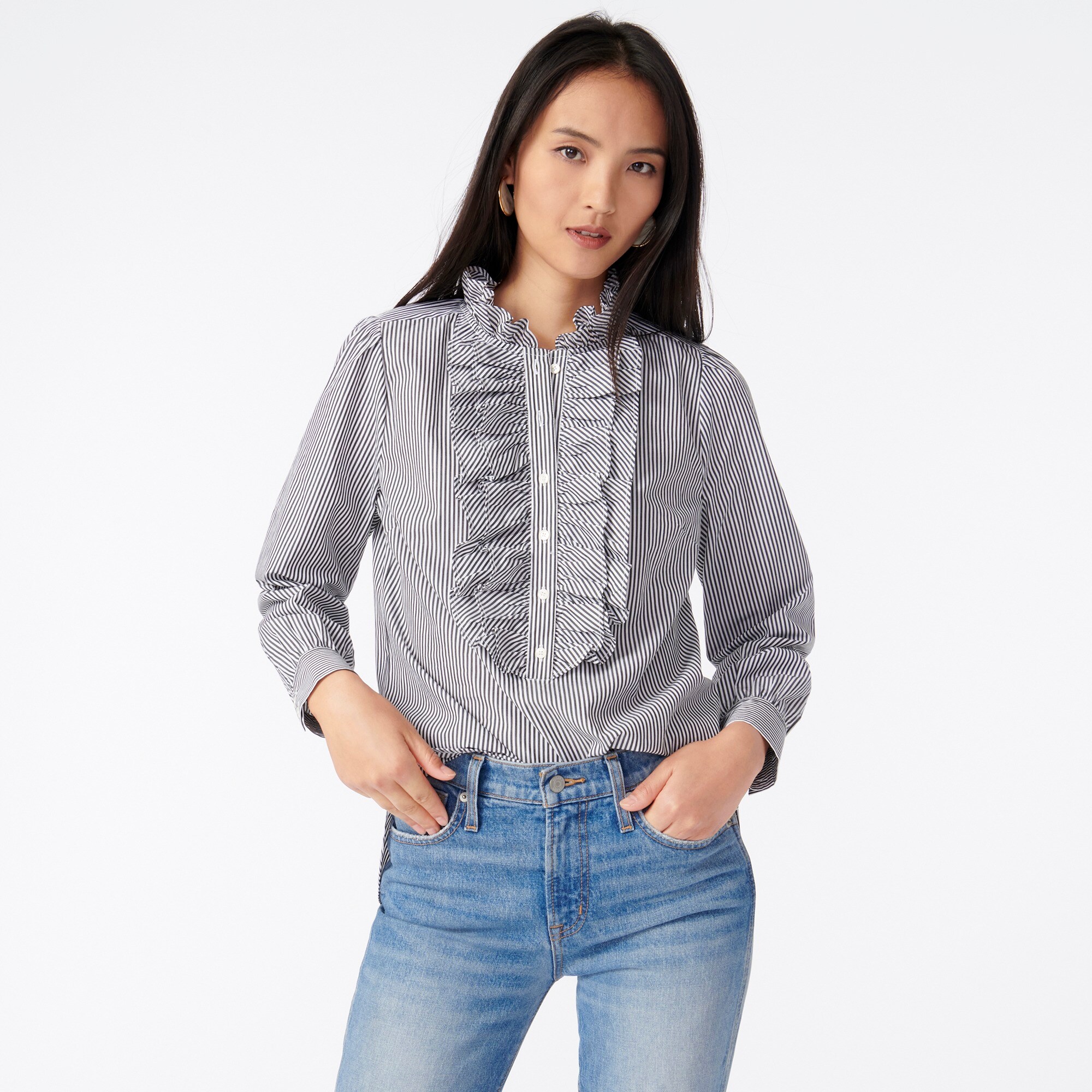 j crew ruffle shirt