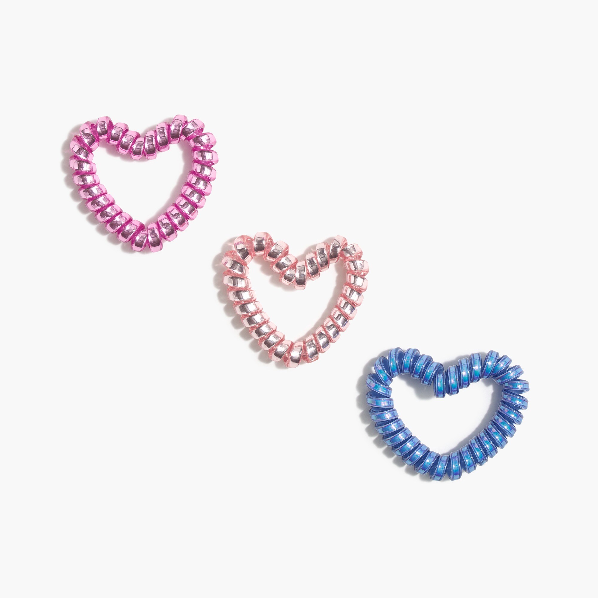 Girls' heart spiral hair ties