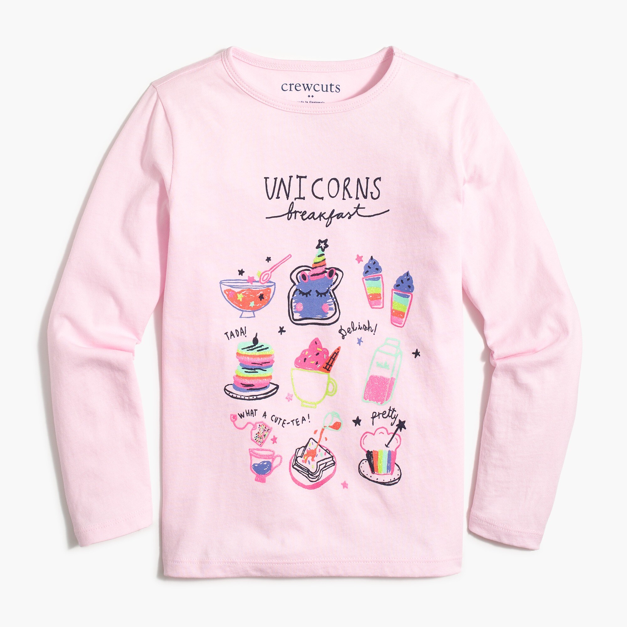Girls' unicorn breakfast graphic tee