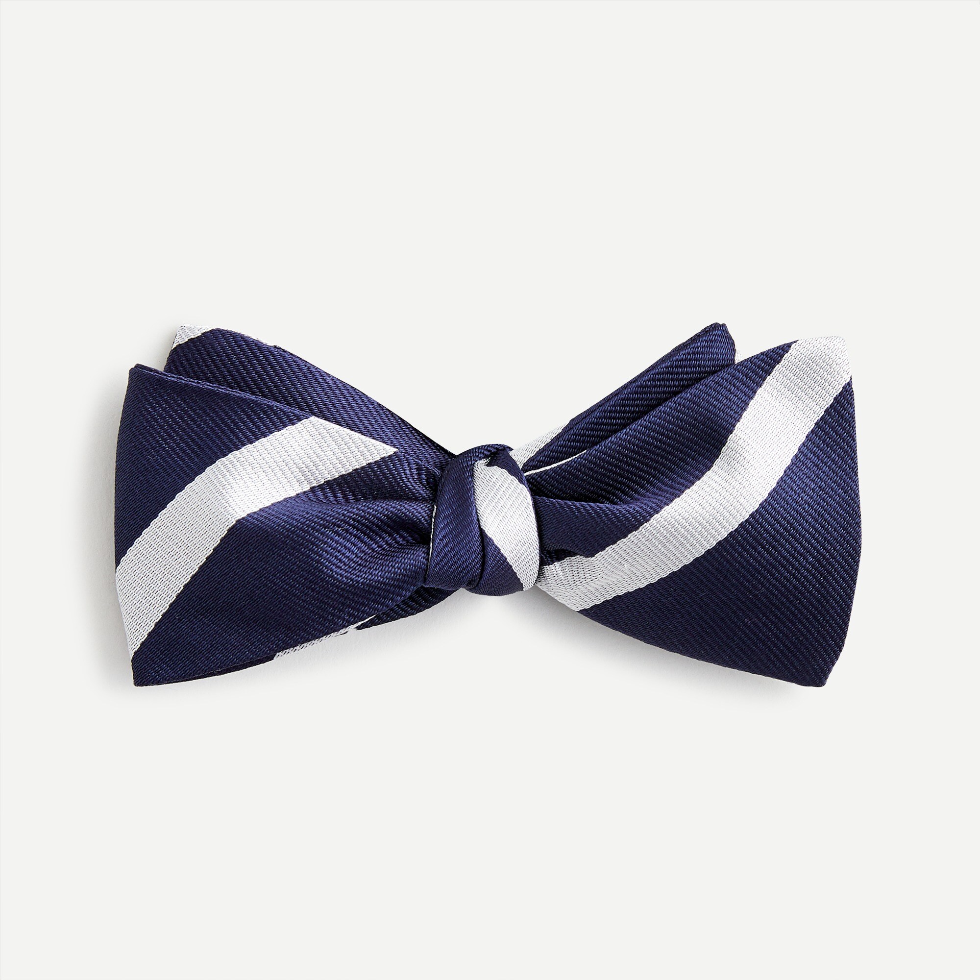 Striped self-tie bow tie