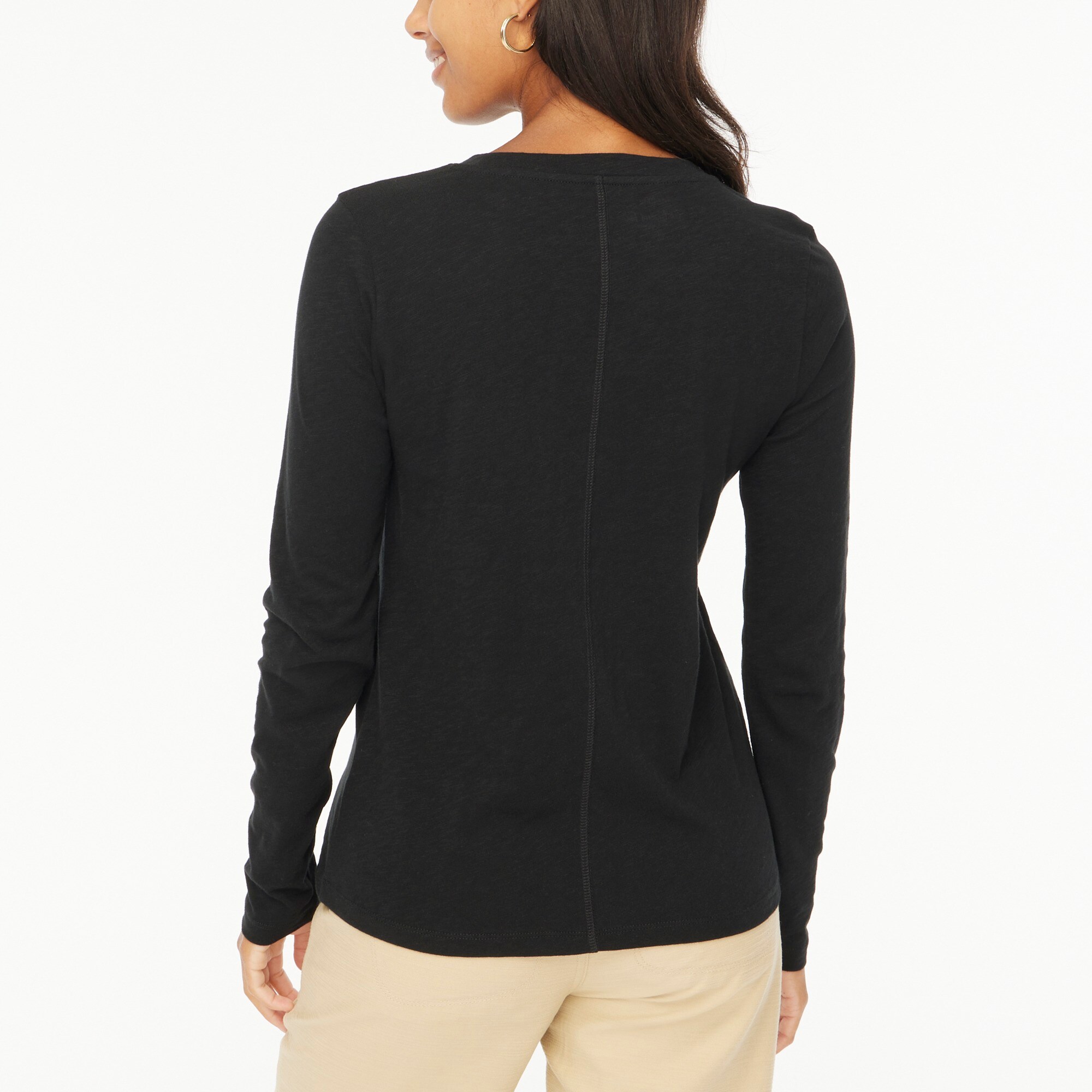 Long-sleeve crewneck girlfriend tee