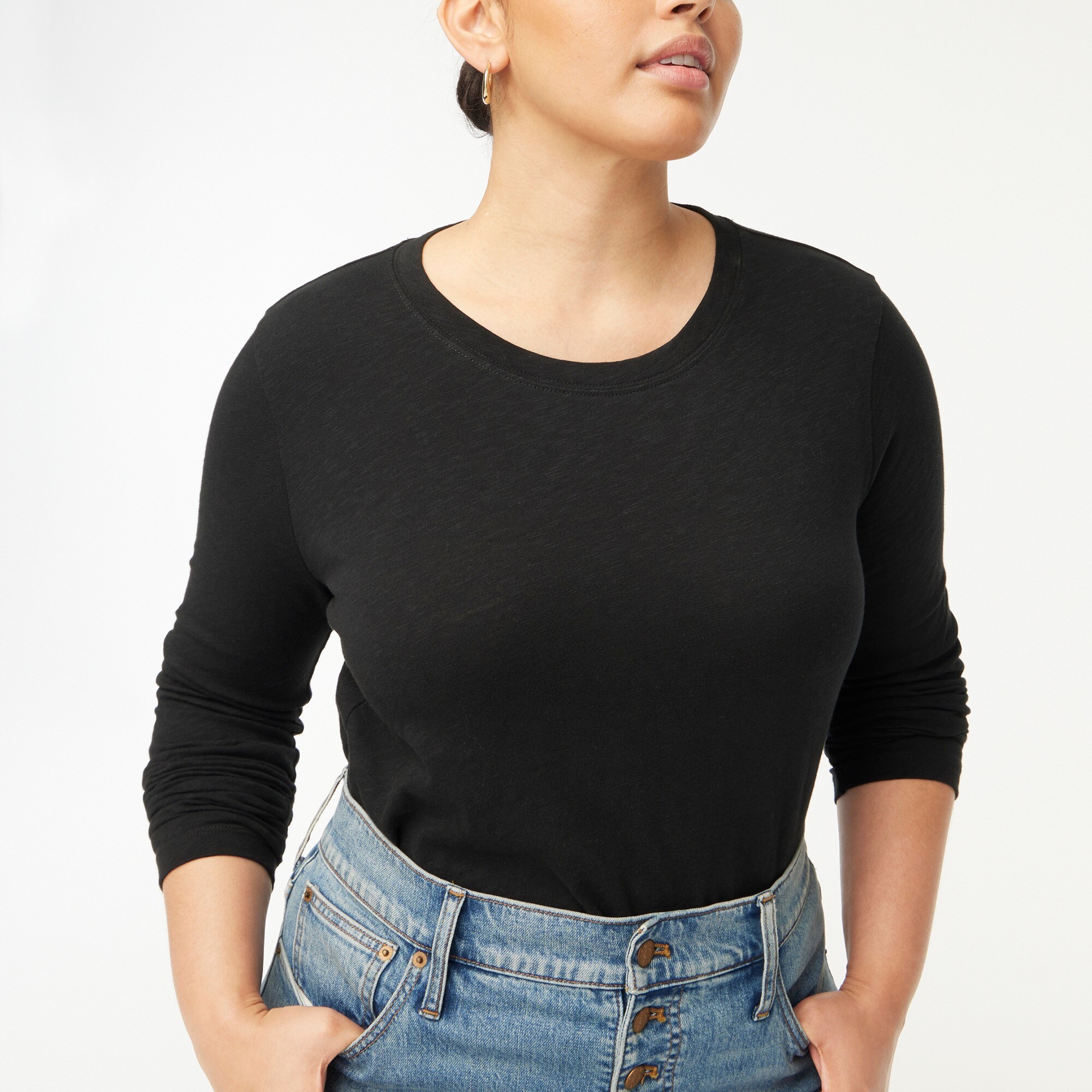 Long-sleeve crewneck girlfriend tee