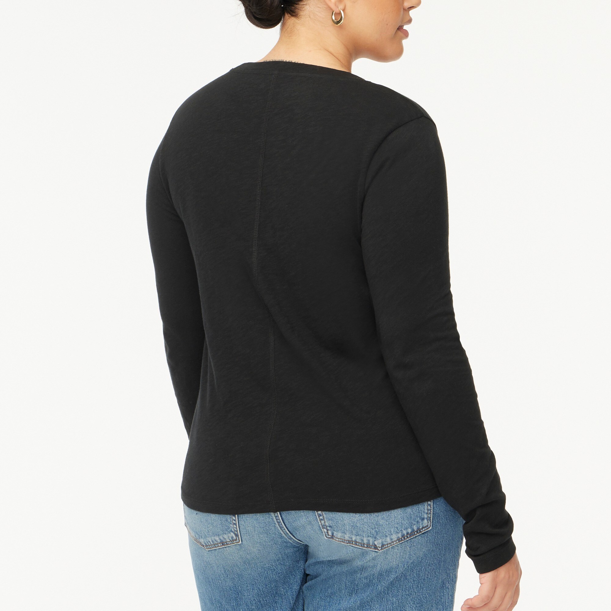 Long-sleeve crewneck girlfriend tee
