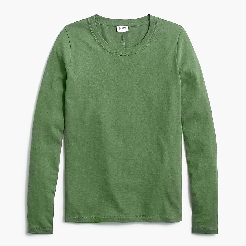 j.crew factory: long-sleeve crewneck girlfriend tee for women, right side, view zoomed